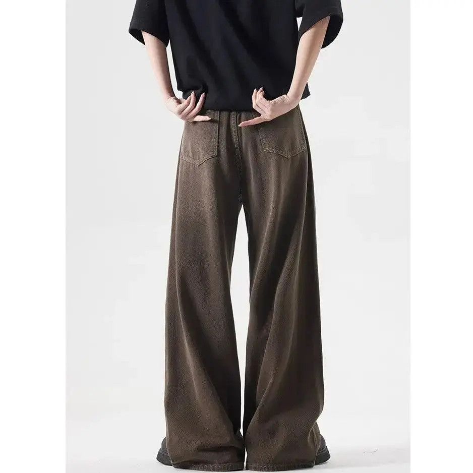 Japanese Brand Retro loose brown straight leg jeans Size US 32 / EU 48 - 4 Thumbnail
