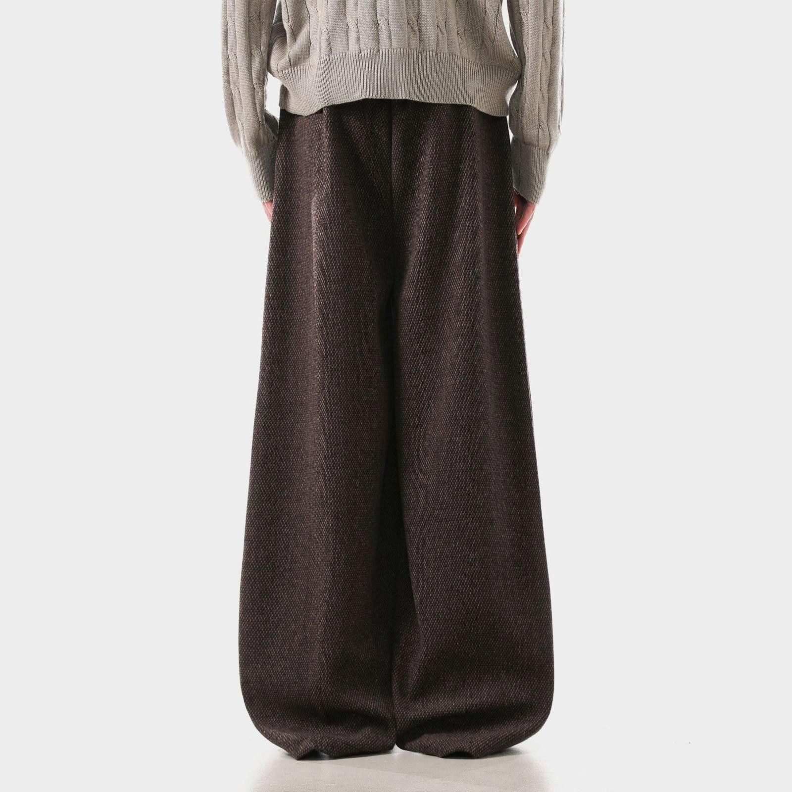 Vintage Brown Wide Leg Wool Pants, Loose Fit Casual Trousers Size US 32 / EU 48 - 5 Thumbnail