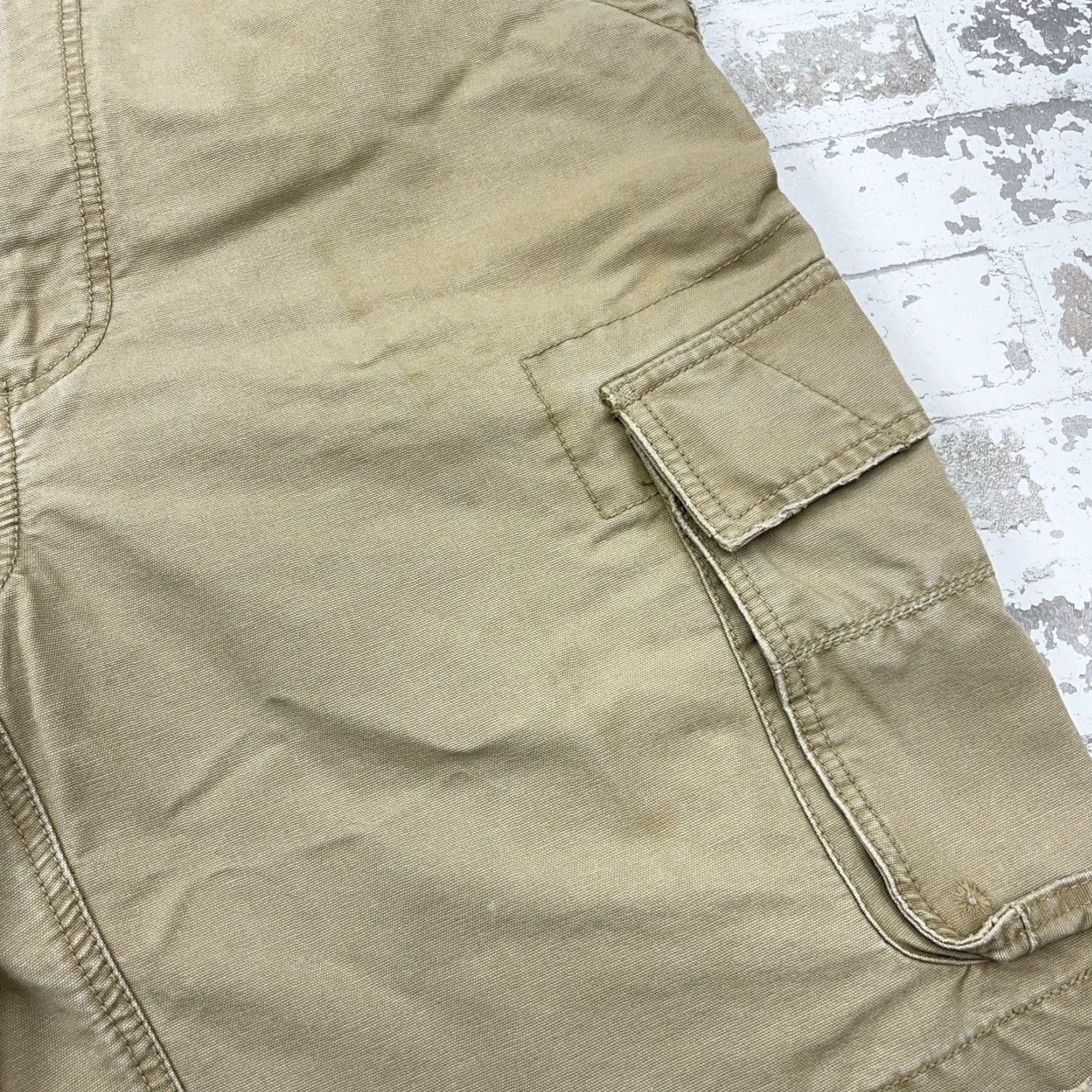 American Eagle Outfitters VINTAGE American Eagle Cargo Shorts Men 36 Beige Baggy Y2K Skate Size US 36 / EU 52 - 5 Thumbnail
