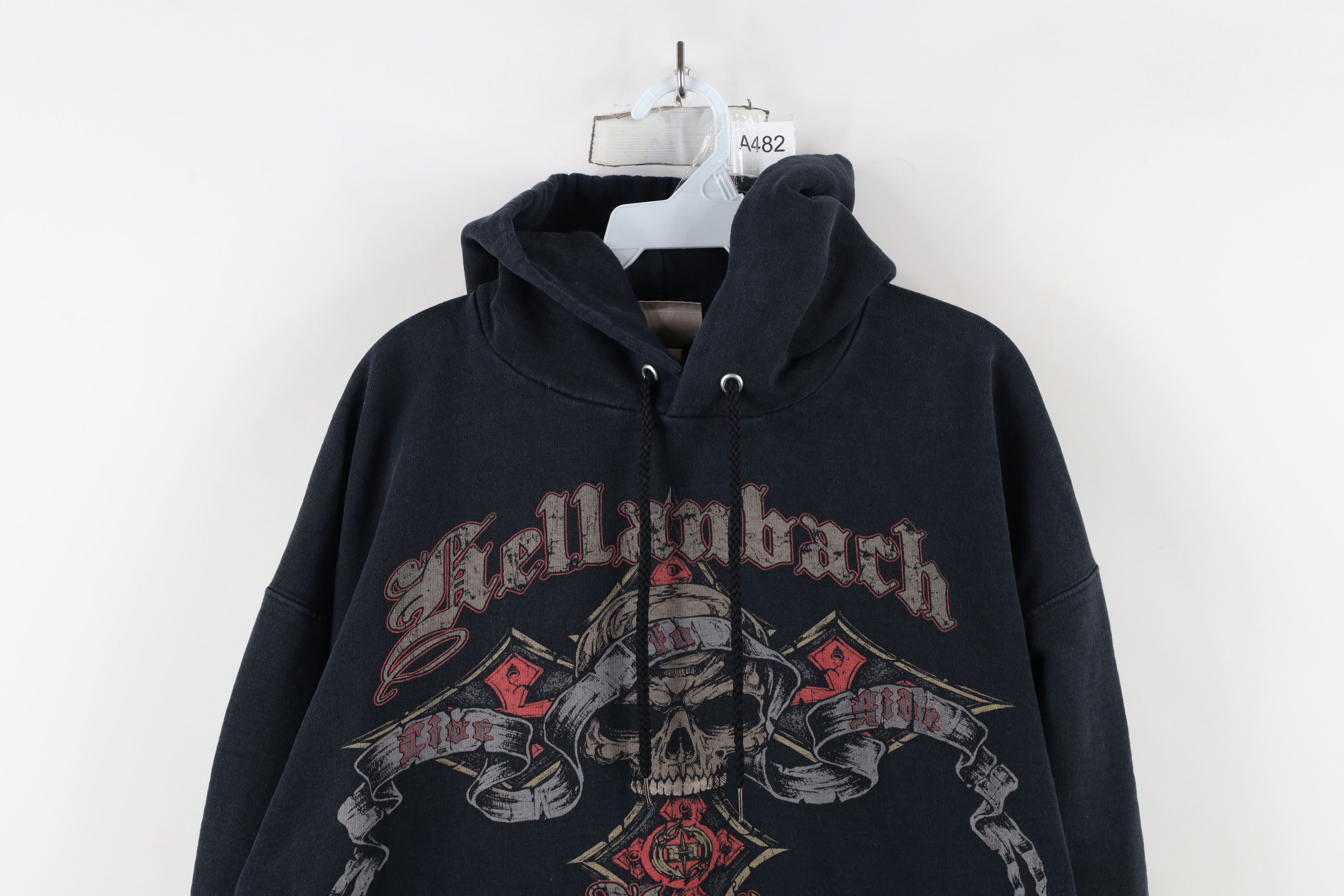 Vintage Vintage Y2K Streetwear Skull Tribal Cross Motorcycle Hoodie Size US L / EU 52-54 / 3 - 2 Thumbnail