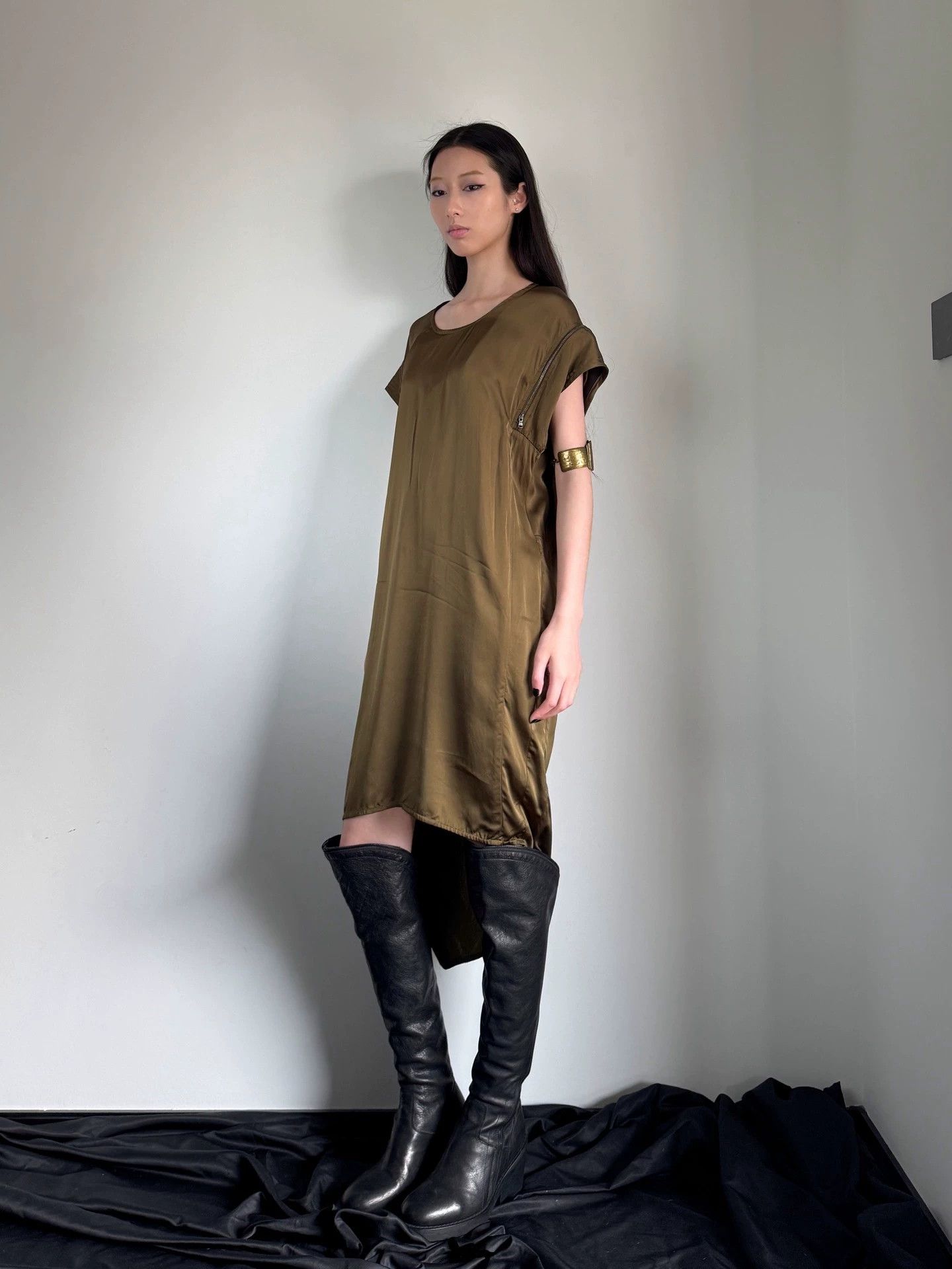 Vintage Vintage Italian Drop Deconstructed Draped Crewneck Dress Size S / US 4 / IT 40 - 2 Thumbnail