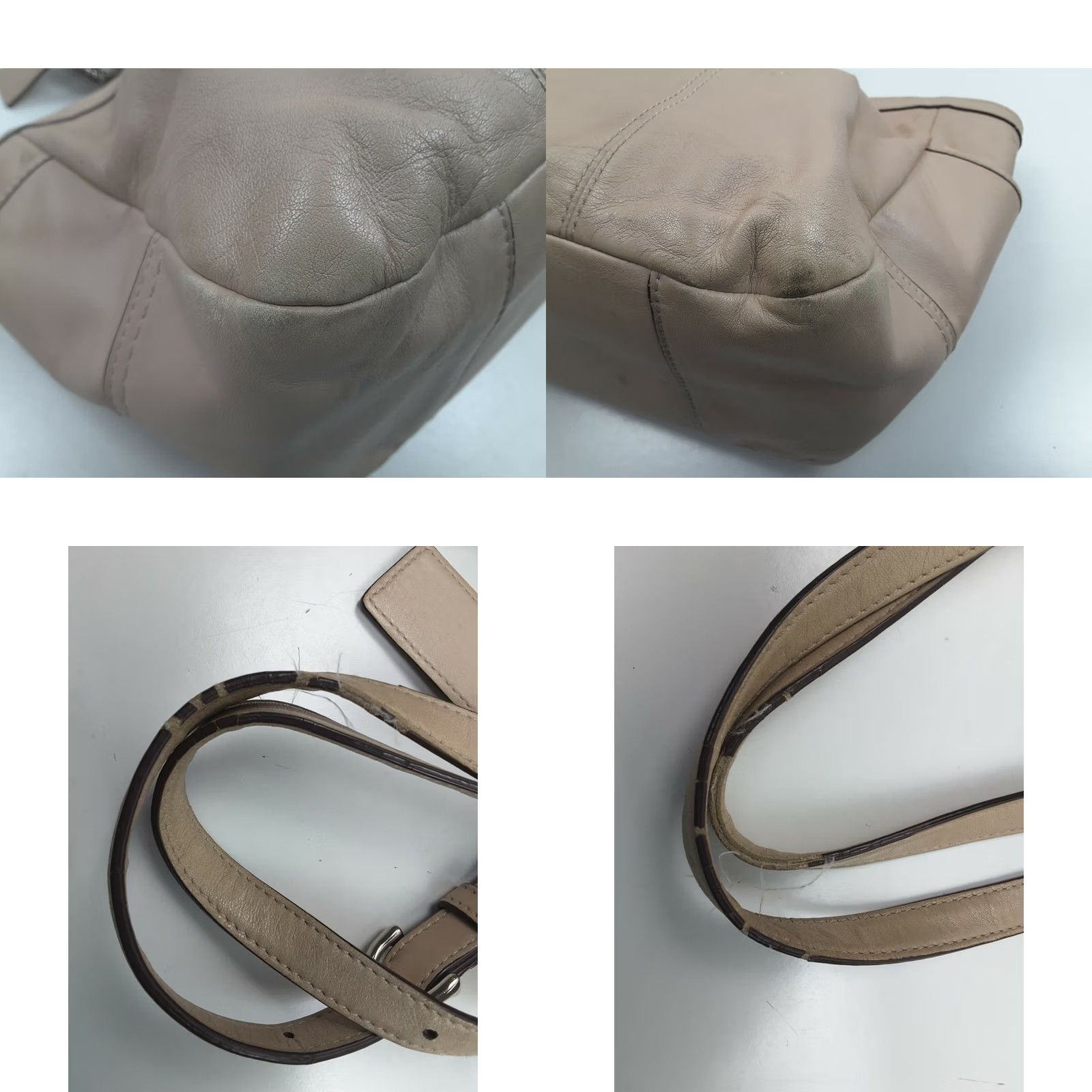 Coach VINTAGE Coach F17721 Gallery Leather Shoulder Handbag Tote Purse Beige Womens Medium XL? Size ONE SIZE - 8 Thumbnail
