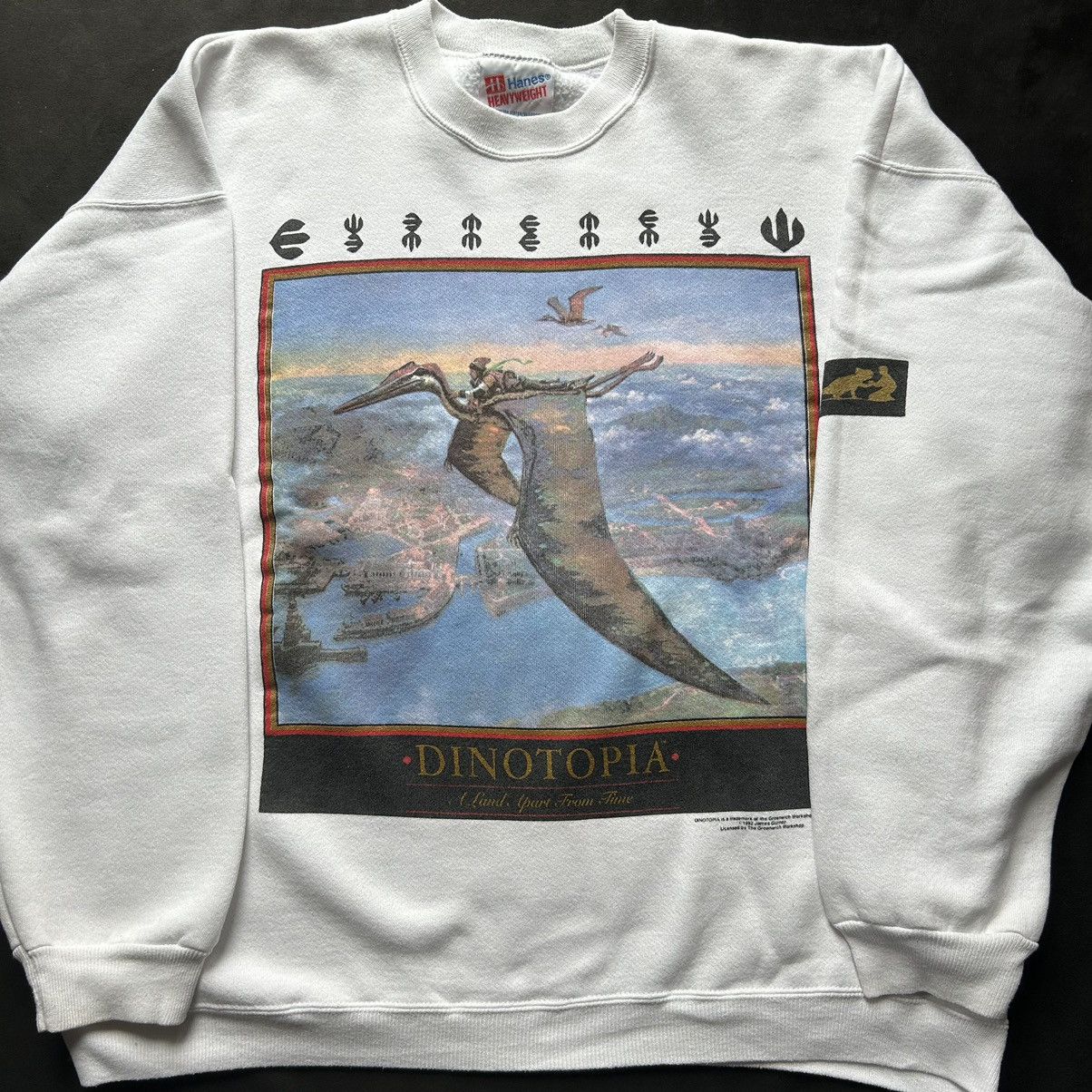 image of Vintage 1992 Dinotopia Sweatshirt in White, Men's (Size XL)
