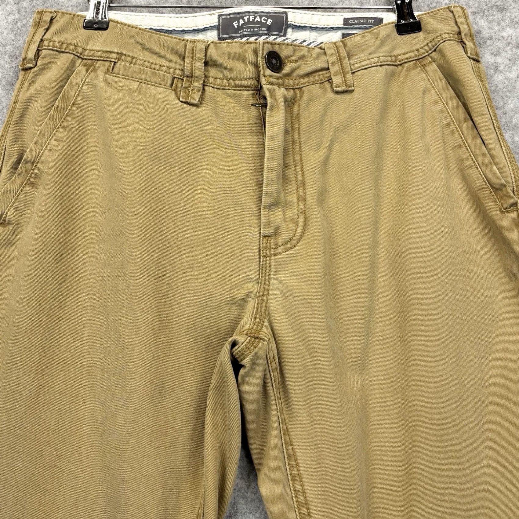 FatFace Fat Face Chino Trousers W32" L32" Men’s Classic Fit Dark Yellow Pants Regular Size 32 Vintage: No Size US 32 / EU 48 - 3 Thumbnail
