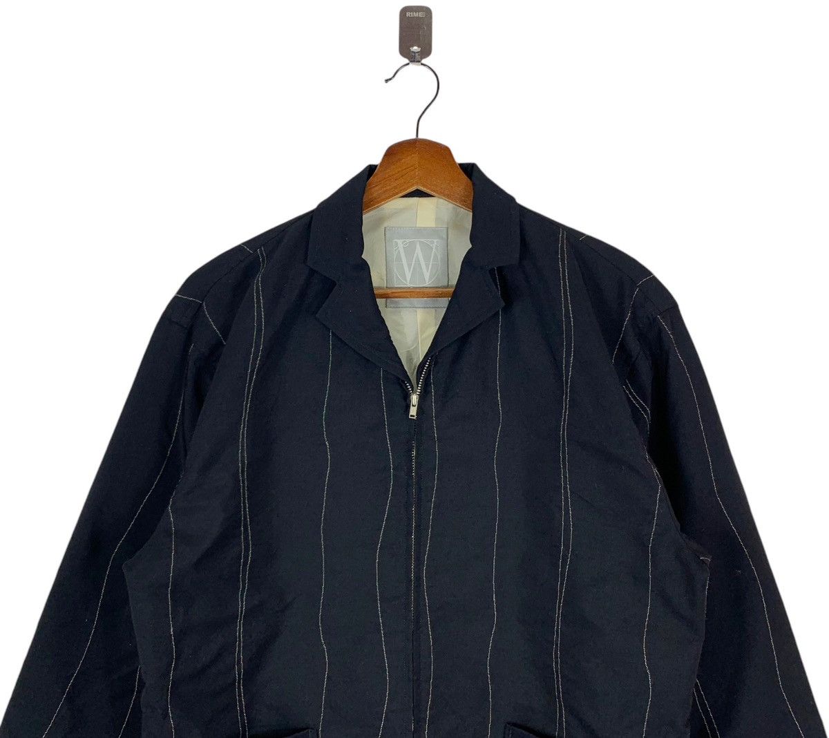 VINTAGE WORKSHOP YOHJI YAMAMOTO STRIPE BLACK ZIPPER JACKET