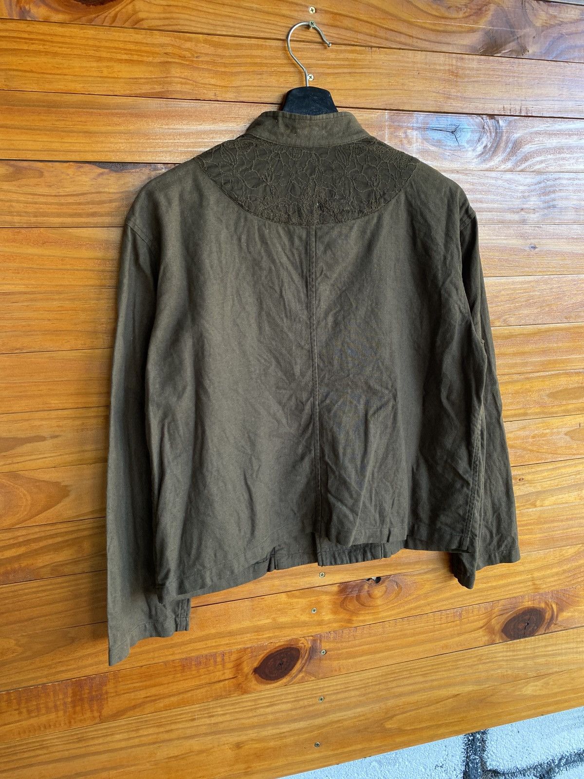Issey Miyake Plantation Vintage Brown Embroidered Mandarin Collar Jacket Size M / US 6-8 / IT 42-44 - 8 Thumbnail