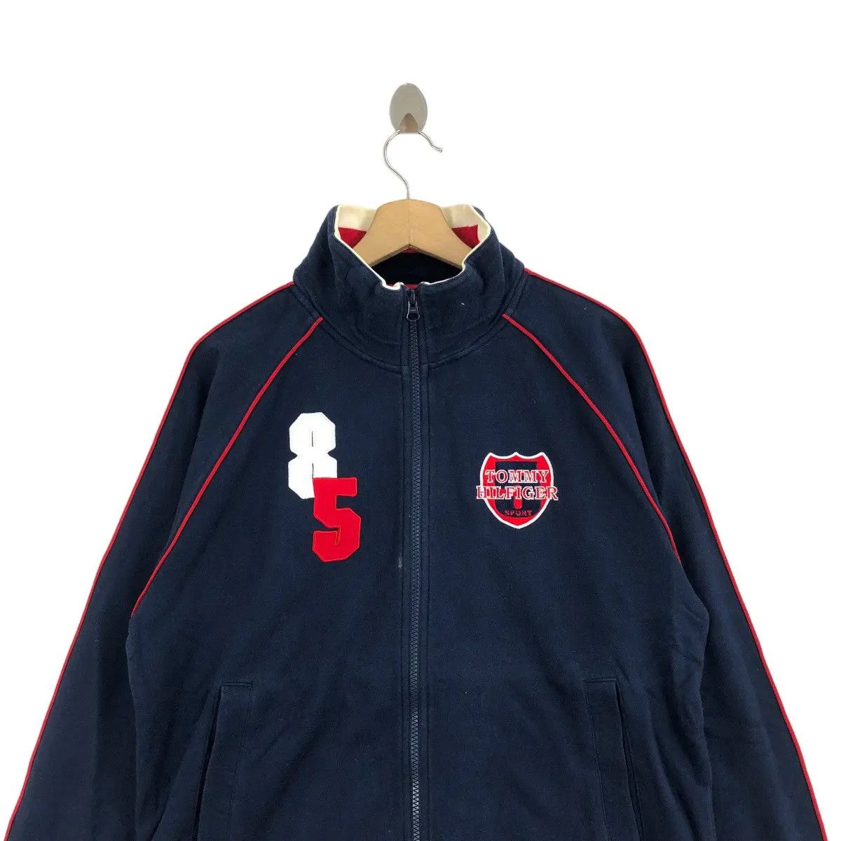 Tommy Hilfiger Vtg TOMMY HILFIGER SPORT Collection Crest Zipper Sweater Size US L / EU 52-54 / 3 - 2 Thumbnail