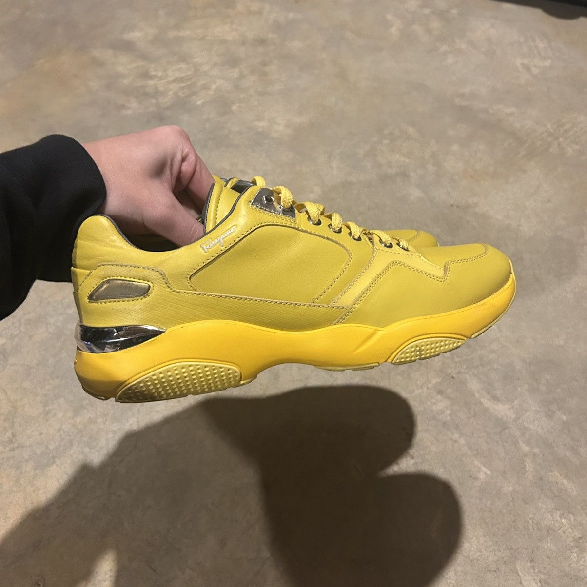 Designer × Salvatore Ferragamo Salvatore Ferragamo Yellow Leather Trainers US 8.5 Rare Size US 8.5 / EU 41-42 - 7 Thumbnail