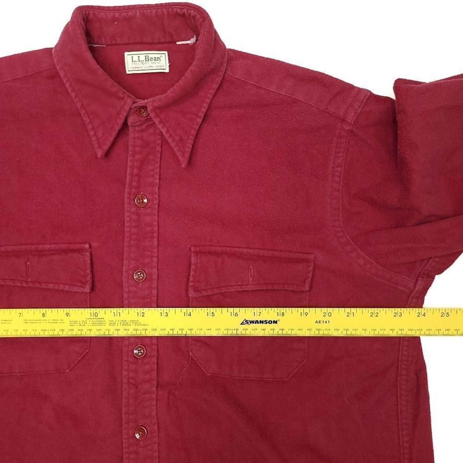 L.L. Bean Vintage LL Chamois Flannel Shirt Mens XL Red USA Outdoors Size US XL / EU 56 / 4 - 5 Thumbnail