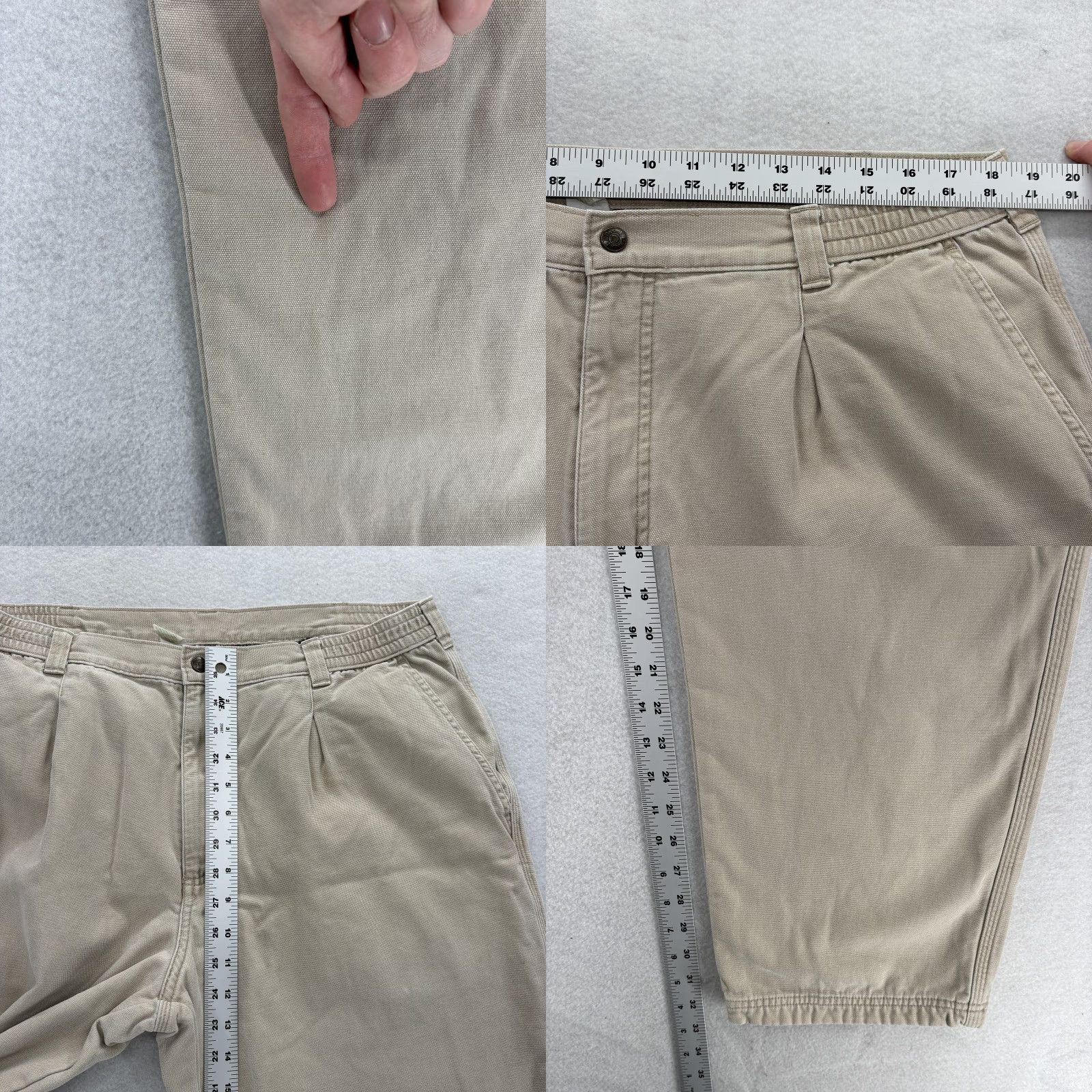 Vintage VINTAGE L L Bean Pants Mens 38x34 Beige Flannel Lined Pleated Chinos Chore Work Size US 38 / EU 54 - 8 Thumbnail
