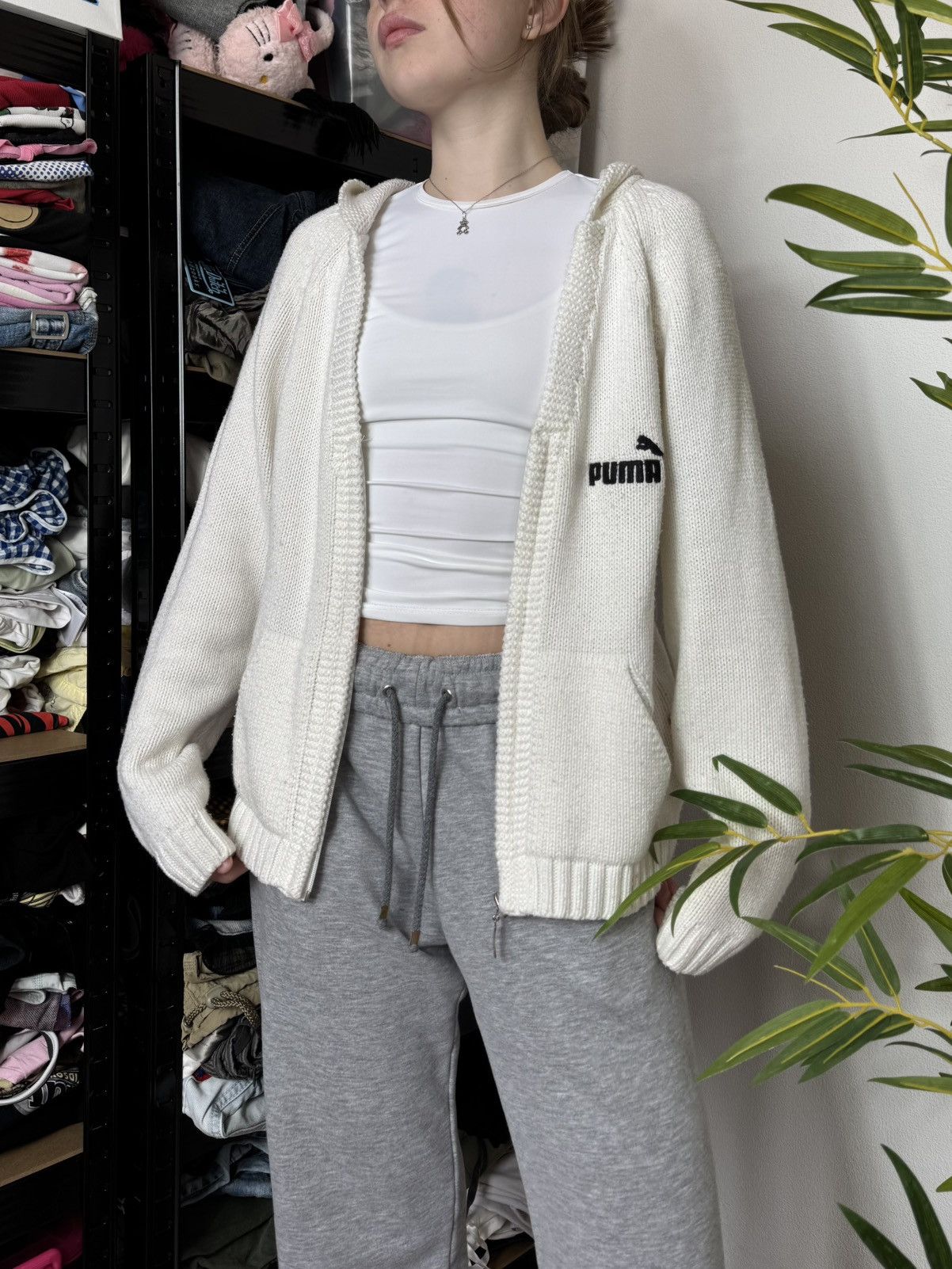 Puma VINTAGE PUMA Y2K 2000s ZIP HOODED SWEATER Size M / US 6-8 / IT 42-44 - 3 Thumbnail