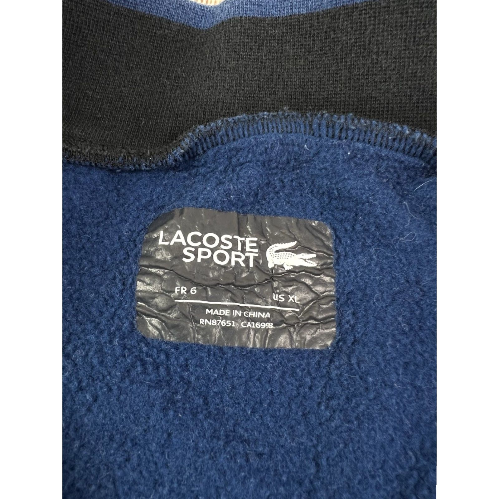 Lacoste VINTAGE Lacoste Sweatshirt 1/4 Zip Pullover Fleece Logo Blue XL Mens Regular Mock Neck Pullover Preppy Sweatshirt Size US XL / EU 56 / 4 - 3 Thumbnail