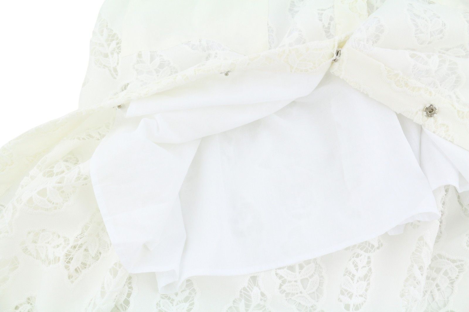 Sandro 36 S White Perforated Lace Snap Buttons 3/4 Sleeve 88492 Size S / US 4 / IT 40 - 7 Thumbnail