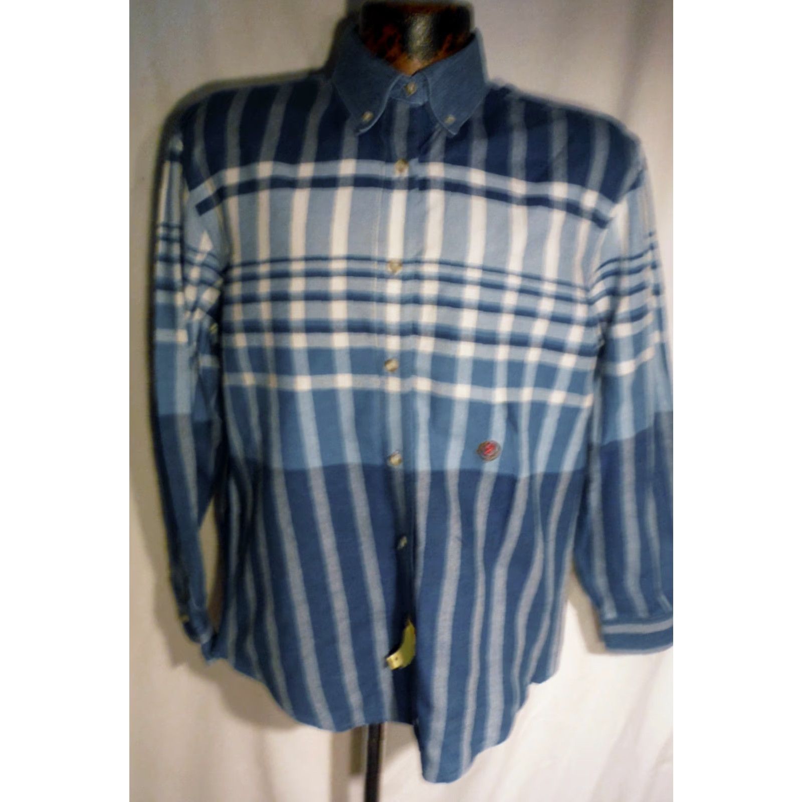 Wrangler MENS TWENTY X WRANGLER Western Shirt Striped Cotton Long Sleeve Adult M White/Blue Pink Rockabilry SZ M Size US M / EU 48-50 / 2 - 2 Thumbnail