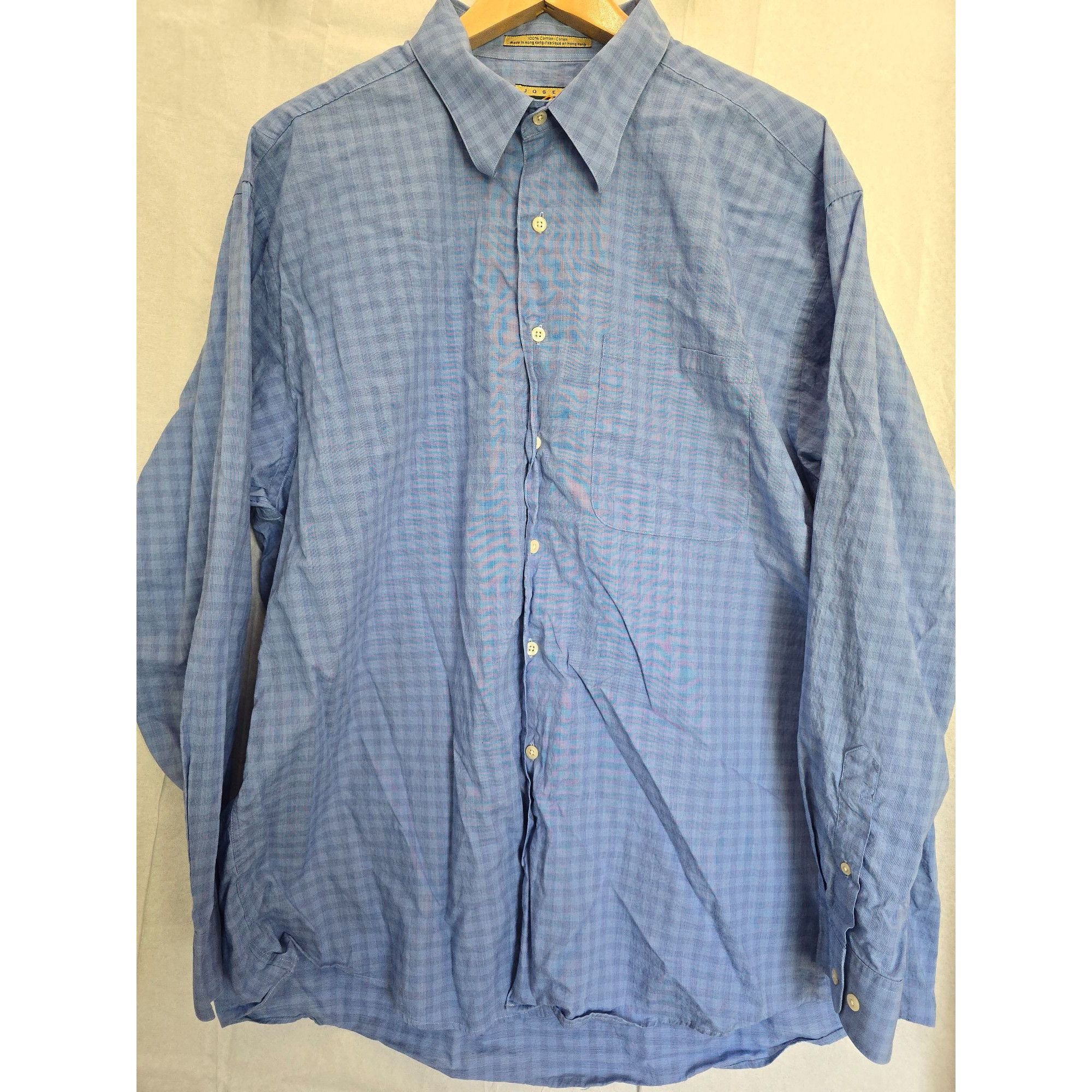 Joseph Abboud Joseph Abboud Men's Blue Checkered Dress Shirt 17.5 34/35 Lo Size US XL / EU 56 / 4 - 1 Thumbnail