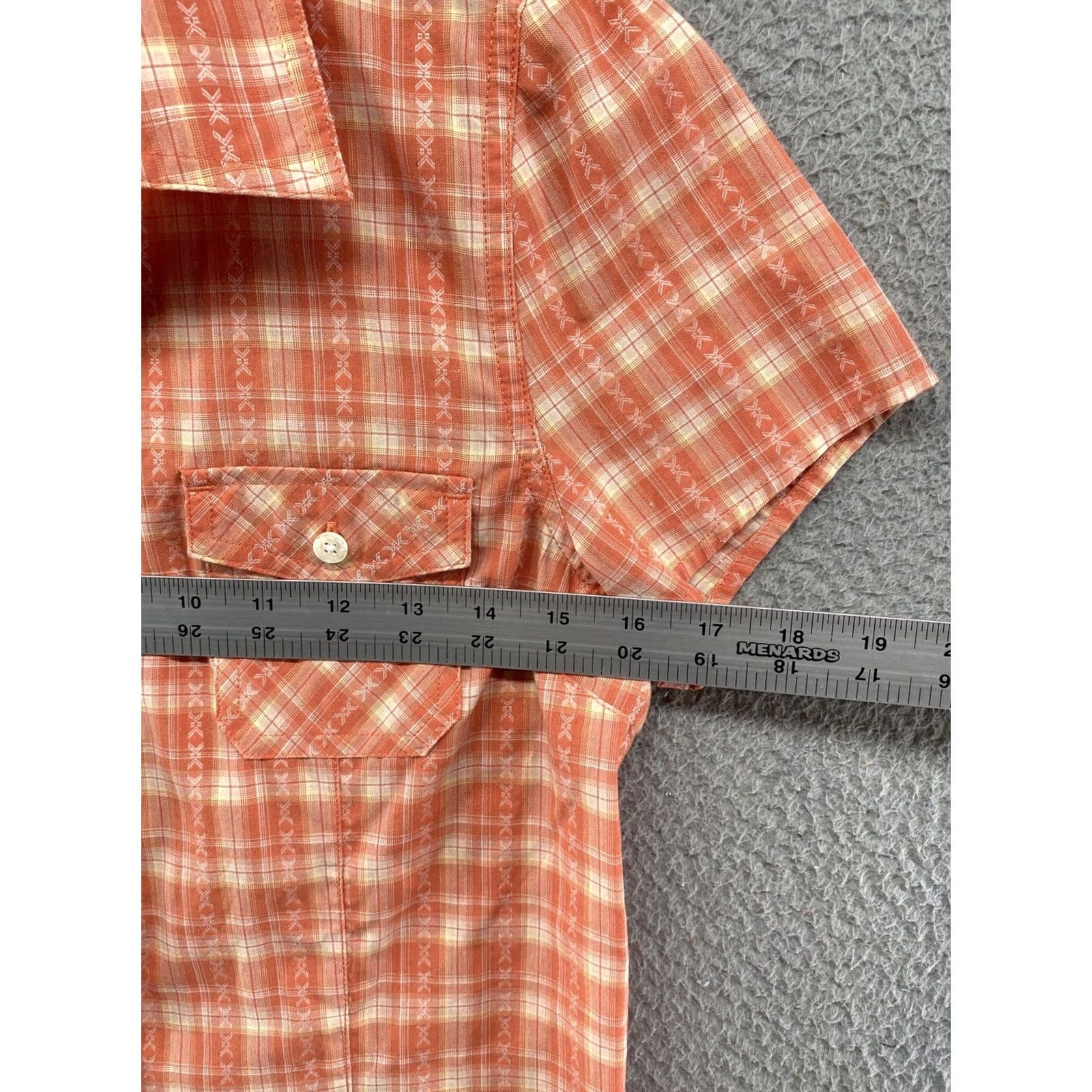 Vintage Bit & Bridle Orange Plaid Button Front Elastic Back Top Blouse Size S Short Sleeve Casual Shirt Women Size S / US 4 / IT 40 - 3 Thumbnail
