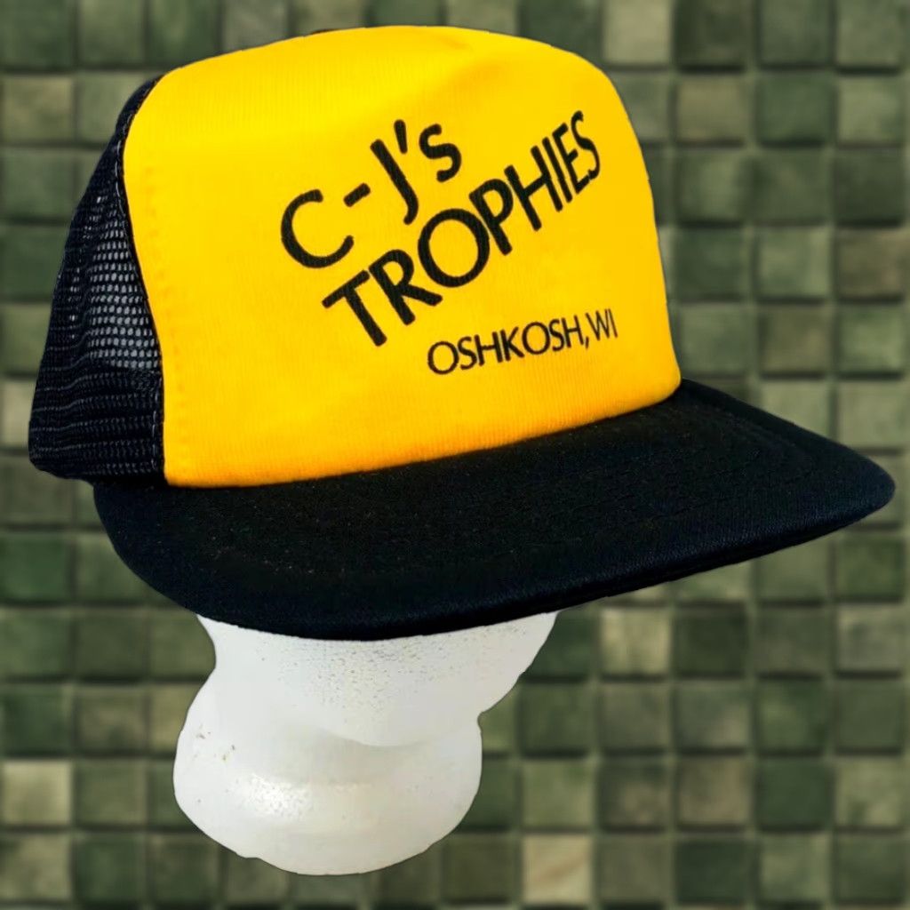 Kapital VINTAGE 1980’S C-J’S TROPHIES Oshkosh Wisconsin Advertising Trucker Hat Cap Snap Nike? Size ONE SIZE - 1 Thumbnail
