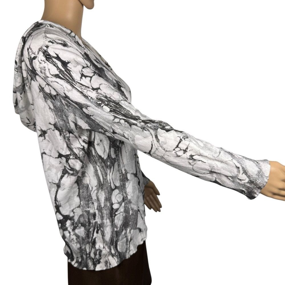 Other Caryn Vallone Marble Print Cotton Long Sleeve Hoodie Sweate Size S / US 4 / IT 40 - 2 Thumbnail