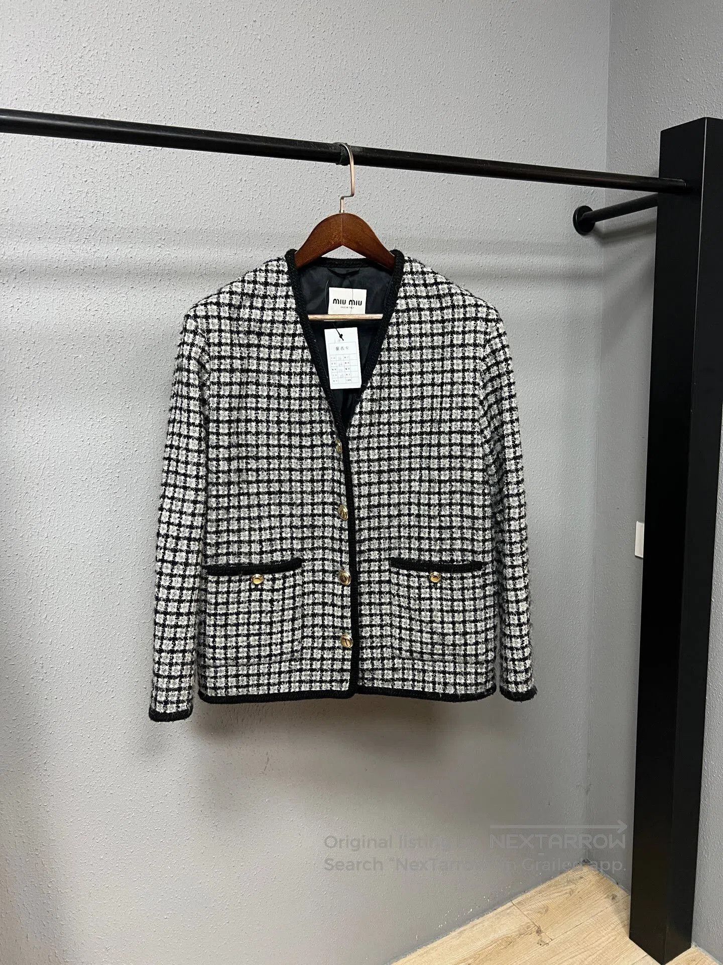Miu Miu miu miu black and white plaid jacket. Size S / US 4 / IT 40 - 1 Thumbnail