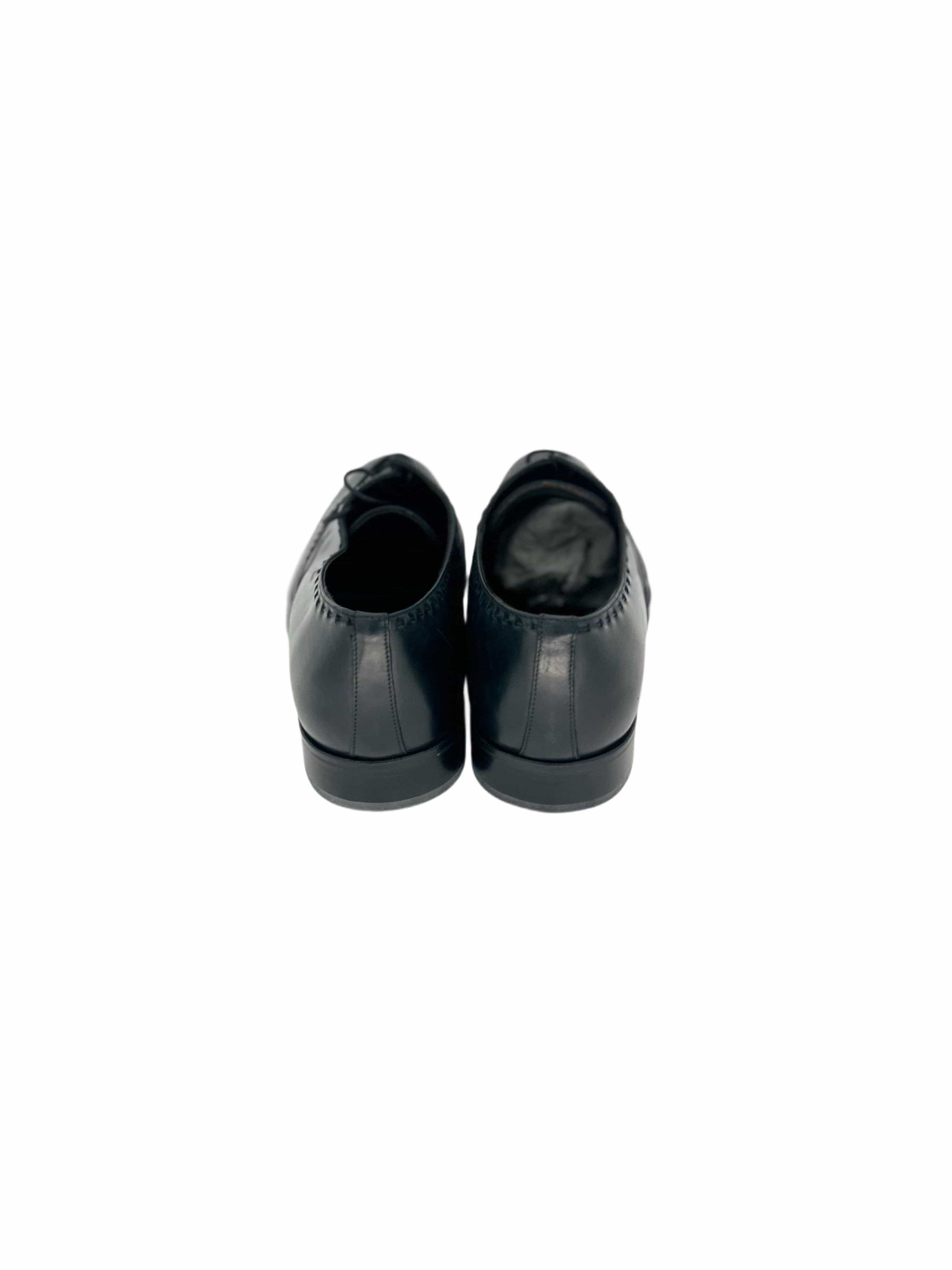 Lanvin Lanvin Black Leather Contemporary Brogue Shoes Size US 11 / EU 44 - 4 Thumbnail