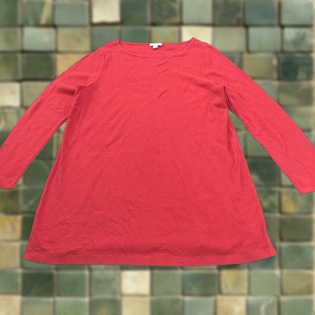 J. Jill J. Jill Medium Petite Knit Textured Pullover Sweater Orange Women’s Slim Fit Round Neck Knitwear Everyday Casual Pullover Size M / US 6-8 / IT 42-44 - 1 Thumbnail