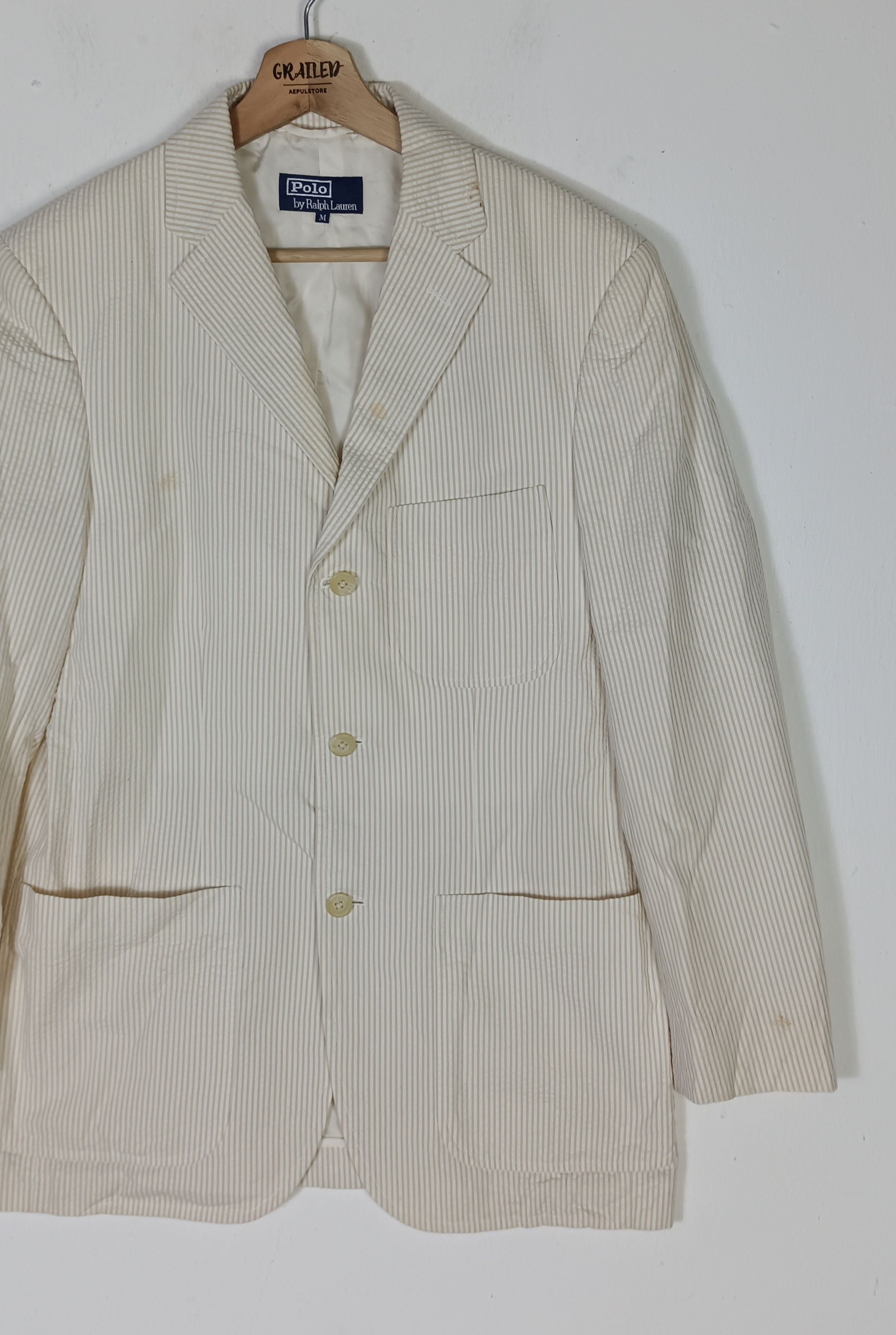 Polo Ralph Lauren 🔥Polo Ralph Lauren Hickory Stripe Blazer Size US M / EU 48-50 / 2 - 5 Thumbnail