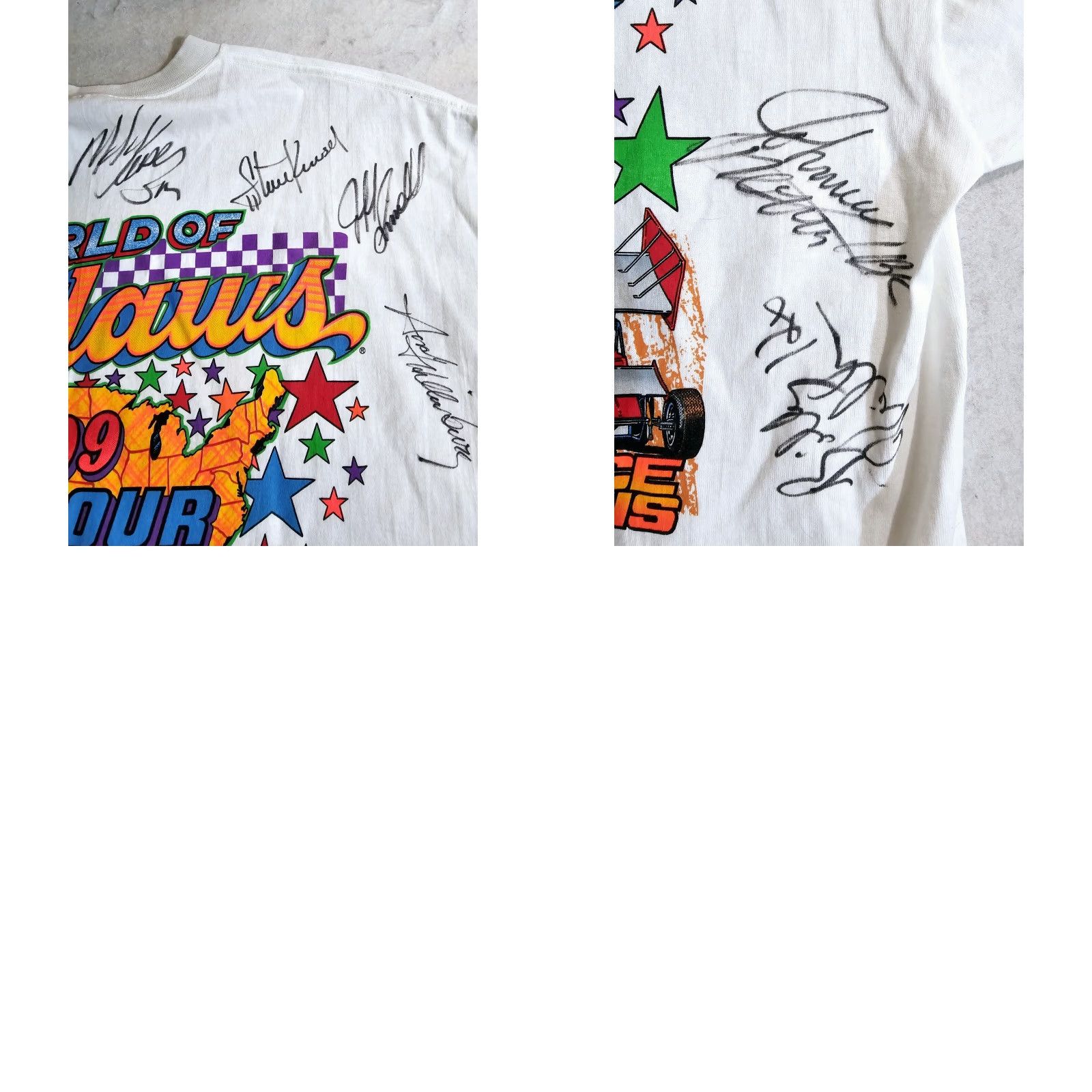 Hanes VINTAGE Pennzoil World Of Outlaws Sprint Cars T-Shirt Mens 2XL White 1999 Signatures 90s Racing Hanes Shirt Size US XXL / EU 58 / 5 - 9 Thumbnail
