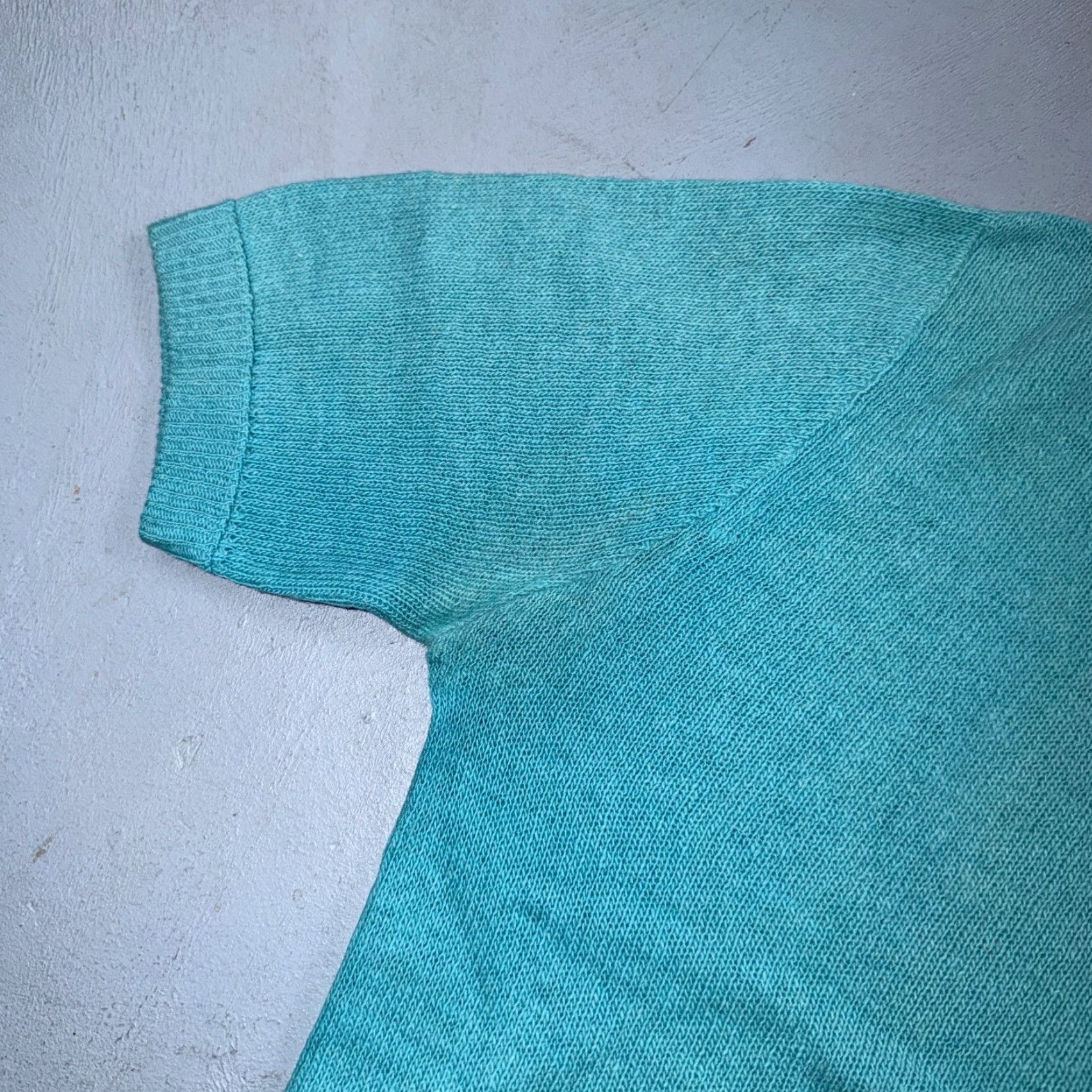 Vintage VTG 1940s Wool Cardigan Sweater Rockabilly Womens Knit Blue Button Rabbit Size M / US 6-8 / IT 42-44 - 5 Thumbnail