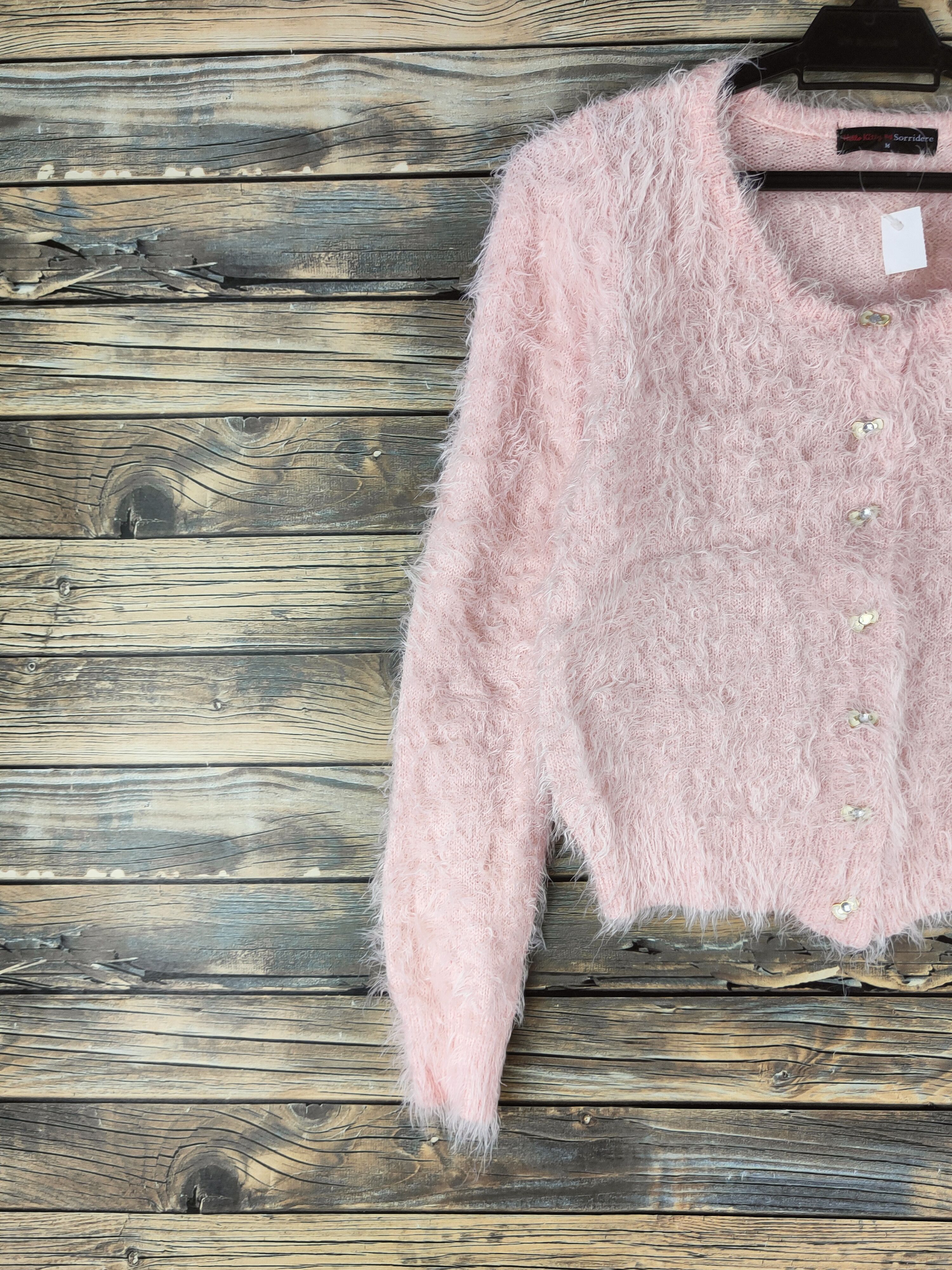 Japanese Brand DL Sorridere-Hello Kitty Peach Fur Mohair Knitwear #46-554 Size S / US 4 / IT 40 - 3 Thumbnail