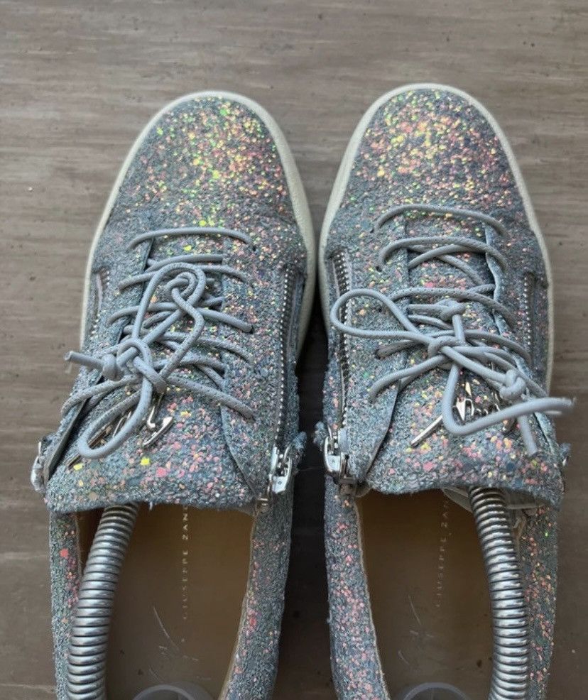 Giuseppe Zanotti Guiseppe Zanotti Glitter May London Sneakers Silver Luxury Size US 8.5 / IT 38.5 - 7 Thumbnail