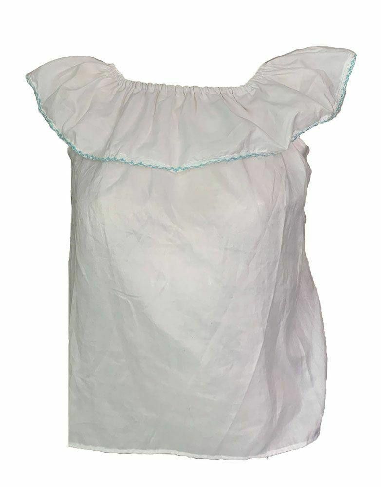 Designer Pre Owned White Hand Made Blouse L Size L / US 10 / IT 46 - 1 Thumbnail