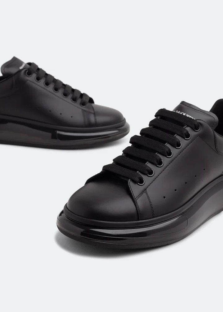 Alexander McQueen o1w1db10725 Oversized Transparent Sole Sneaker in Black Size US 11 / EU 44 - 3 Thumbnail