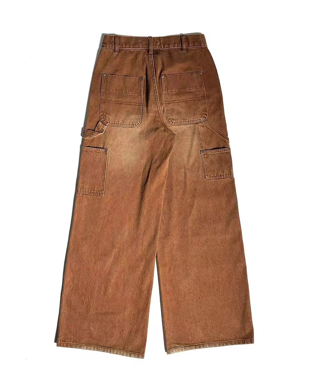Other Brown wide leg carpenter jeans with embroidered patch Size US 32 / EU 48 - 2 Thumbnail