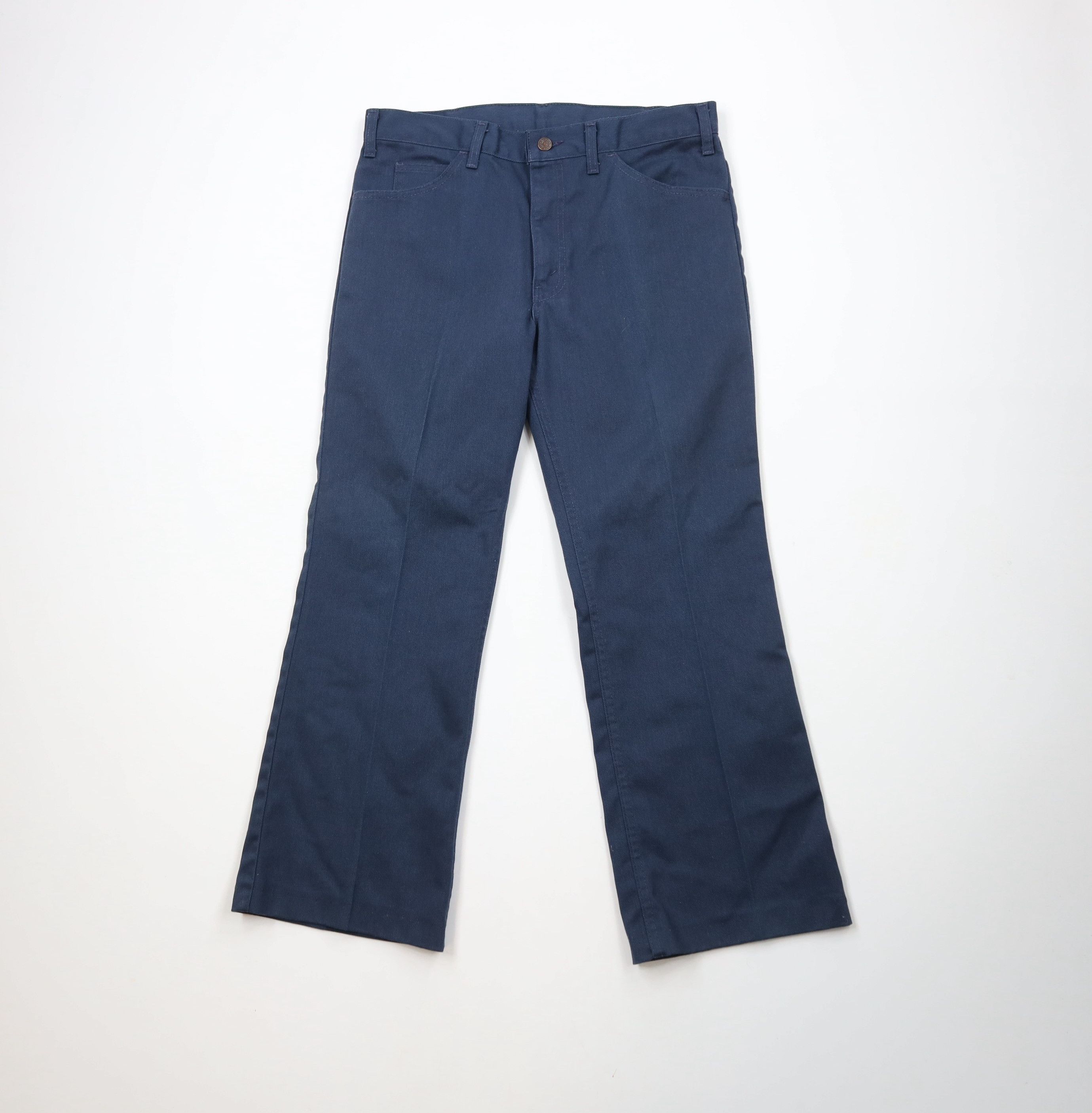 Vintage Vintage 70s Streetwear Flared Wide Leg Denim Jeans Blue USA Size US 33 - 1 Thumbnail