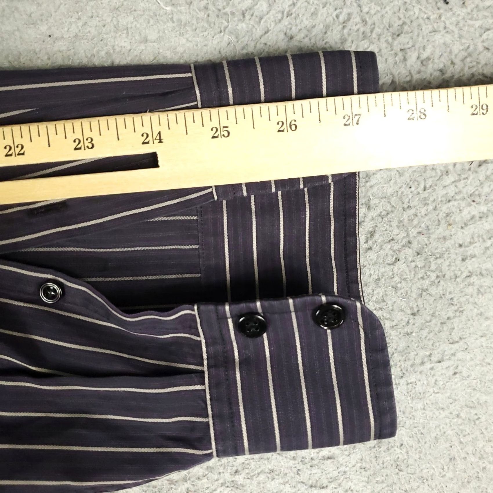 Faconnable Façonnable Shirt Mens 2XL Purple Striped Button-Up Long Sleeve Casual Business Formal Party/Cocktail Travel Workwear Mens Size US XXL / EU 58 / 5 - 6 Thumbnail