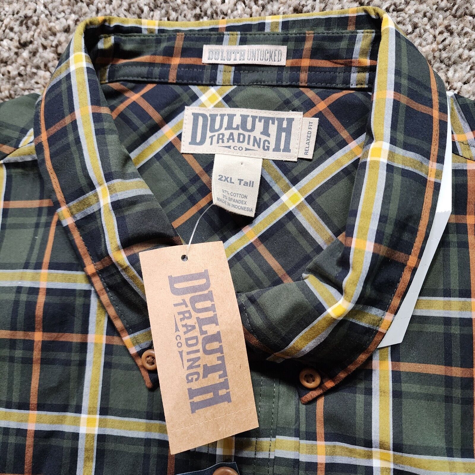 Duluth Trading Company NWT Duluth Trading Co Flannel 2XLT Plaid Untucked Button Size US XXL / EU 58 / 5 - 5 Thumbnail