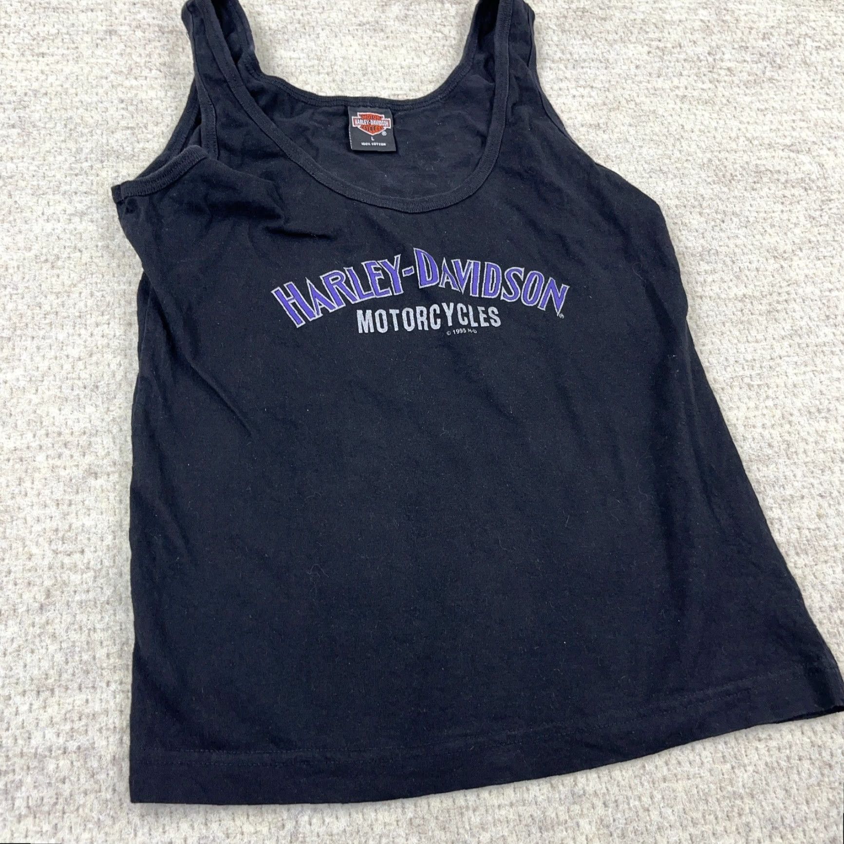 Harley Davidson VINTAGE Harley-Davidson Shirt Women L Black Tank Top 90s 1995 USA Florida Logo Graphi c Print All Seasons Casual Travel Workwear Size L / US 10 / IT 46 - 5 Thumbnail