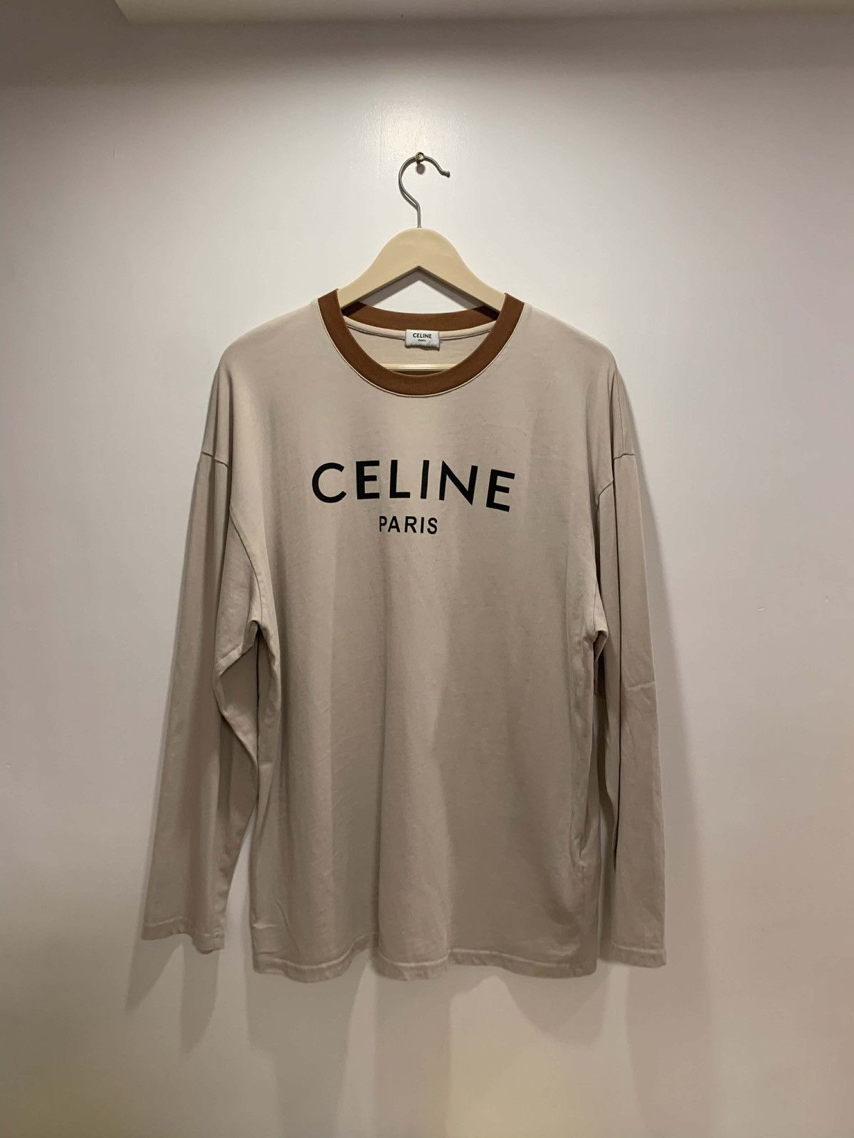 Celine Celine Paris Logo Long Sleeve Shirt Size US L / EU 52-54 / 3 - 1 Thumbnail