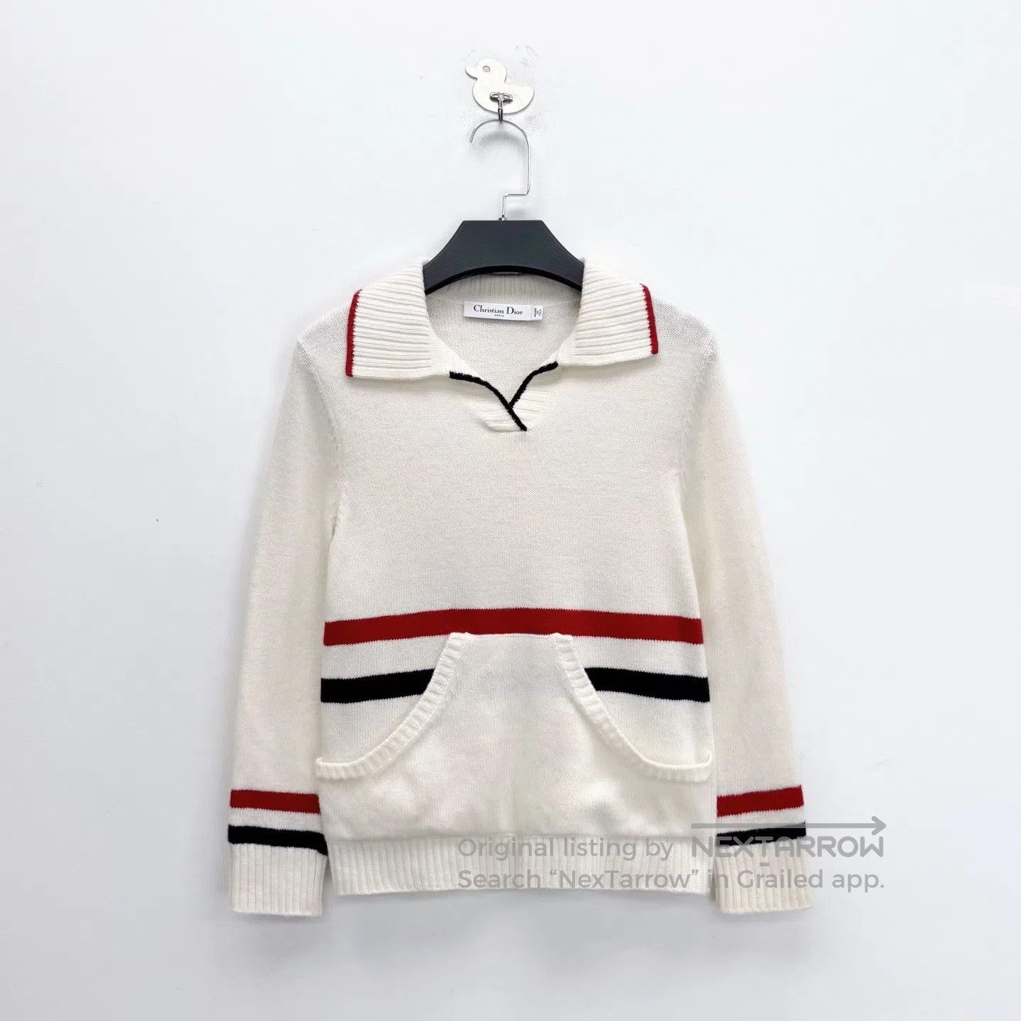 Dior Dior Off-White Gull Collar Striped Intarsia Cashmere Sweat Size XS / US 0-2 / IT 36-38 - 1 Thumbnail