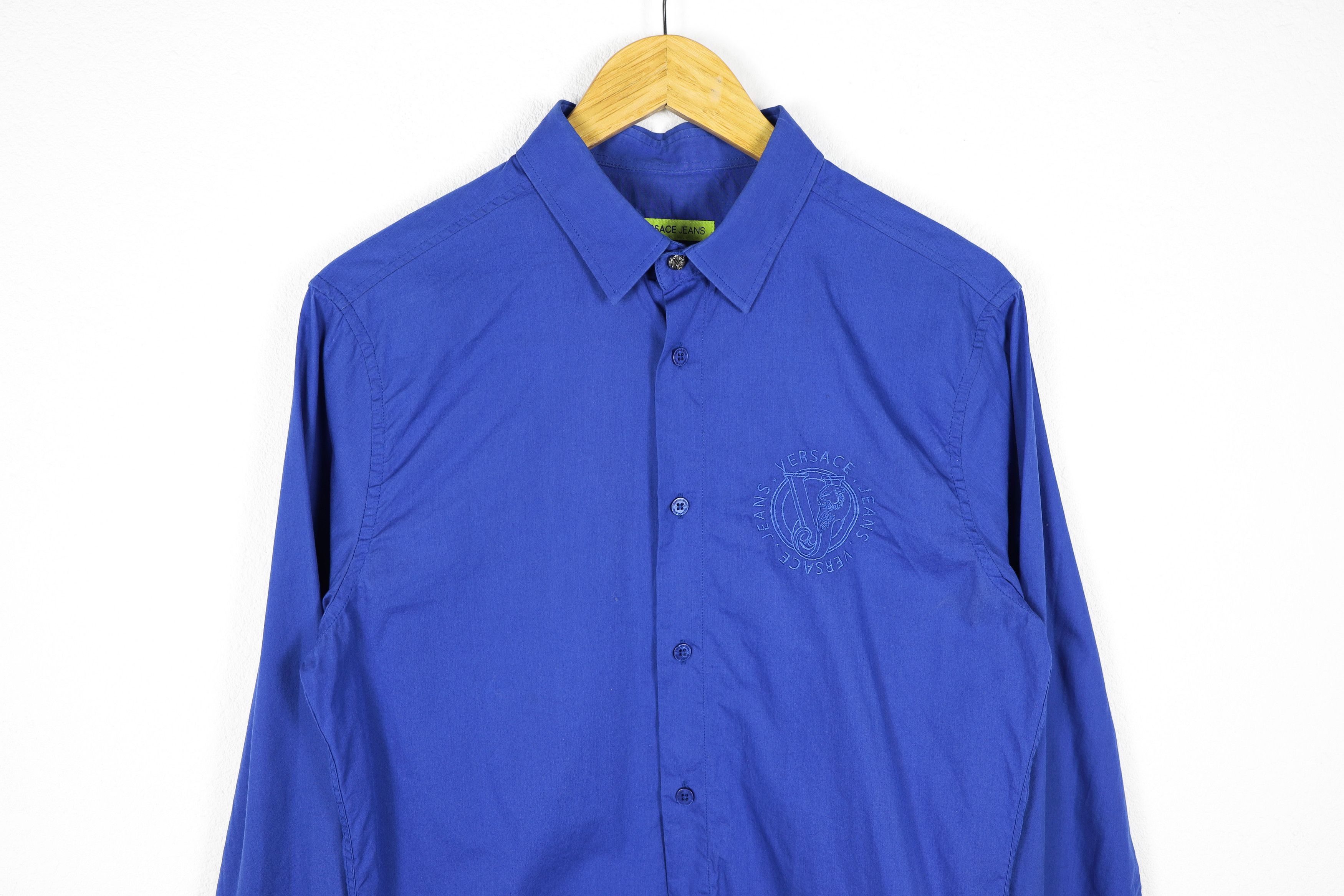 Versace Versace Classic VJ Tiger Logo Blue Button Long Sleeve Shirt Size US S / EU 44-46 / 1 - 2 Thumbnail