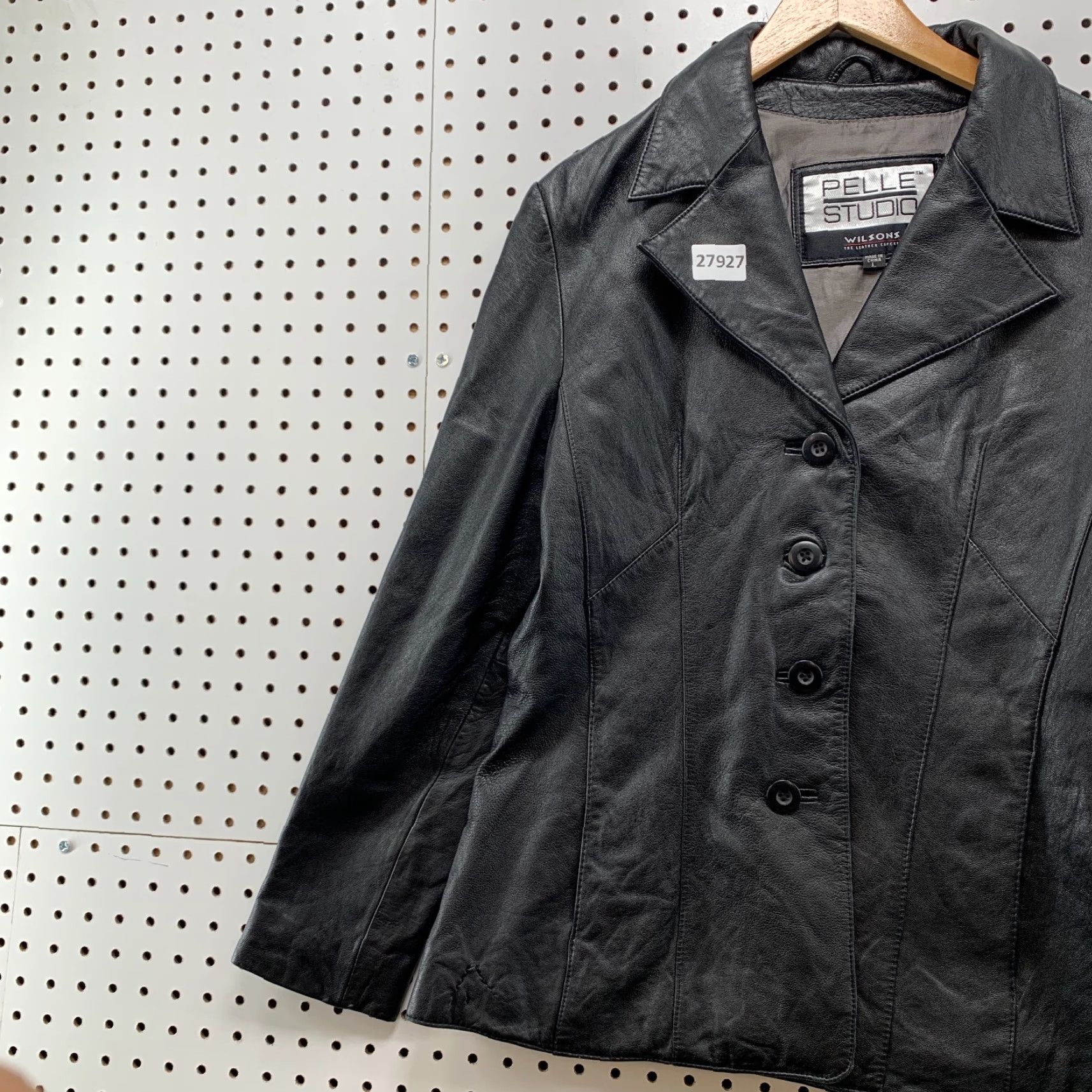 Vintage Pelle Studio Wilson Leather Blazer Women’s Large Black Single Breasted Womens Size L / US 10 / IT 46 - 3 Thumbnail