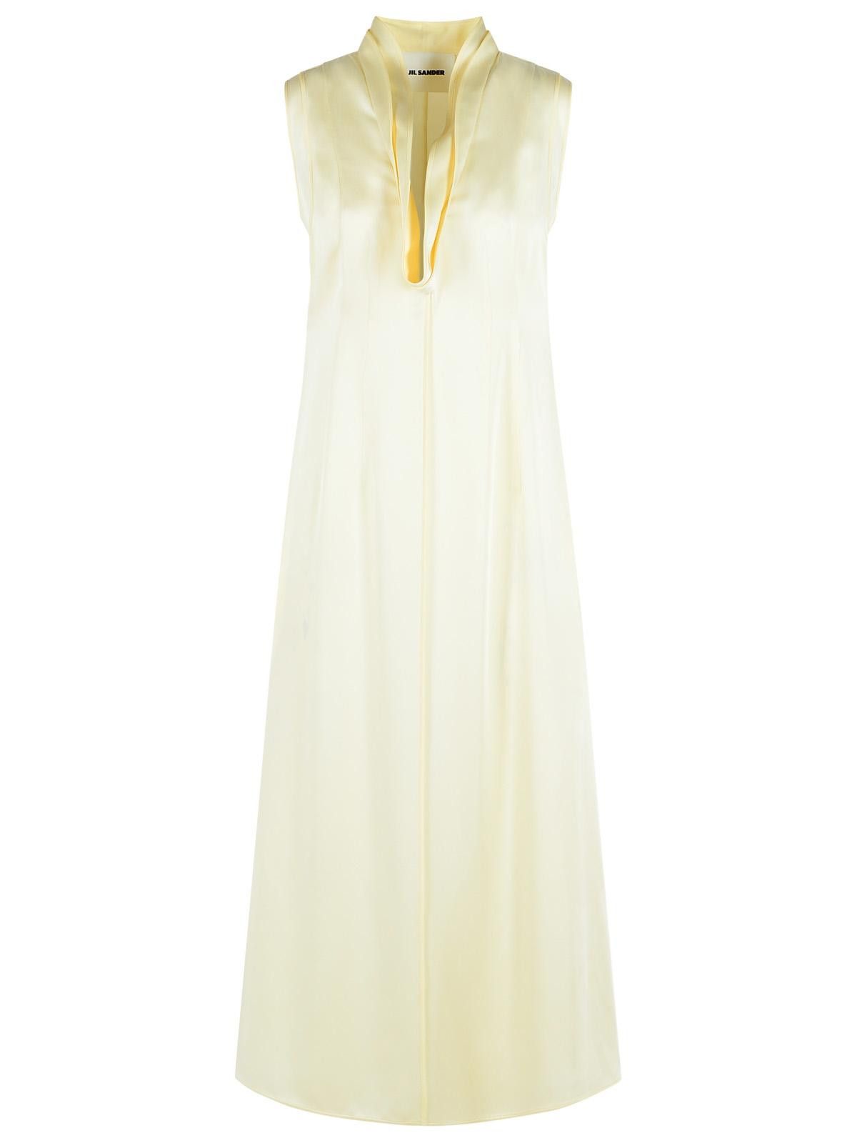 Jil Sander JIL SANDER Ivory Acetate And Viscose Dress Size S / US 4 / IT 40 - 1 Thumbnail