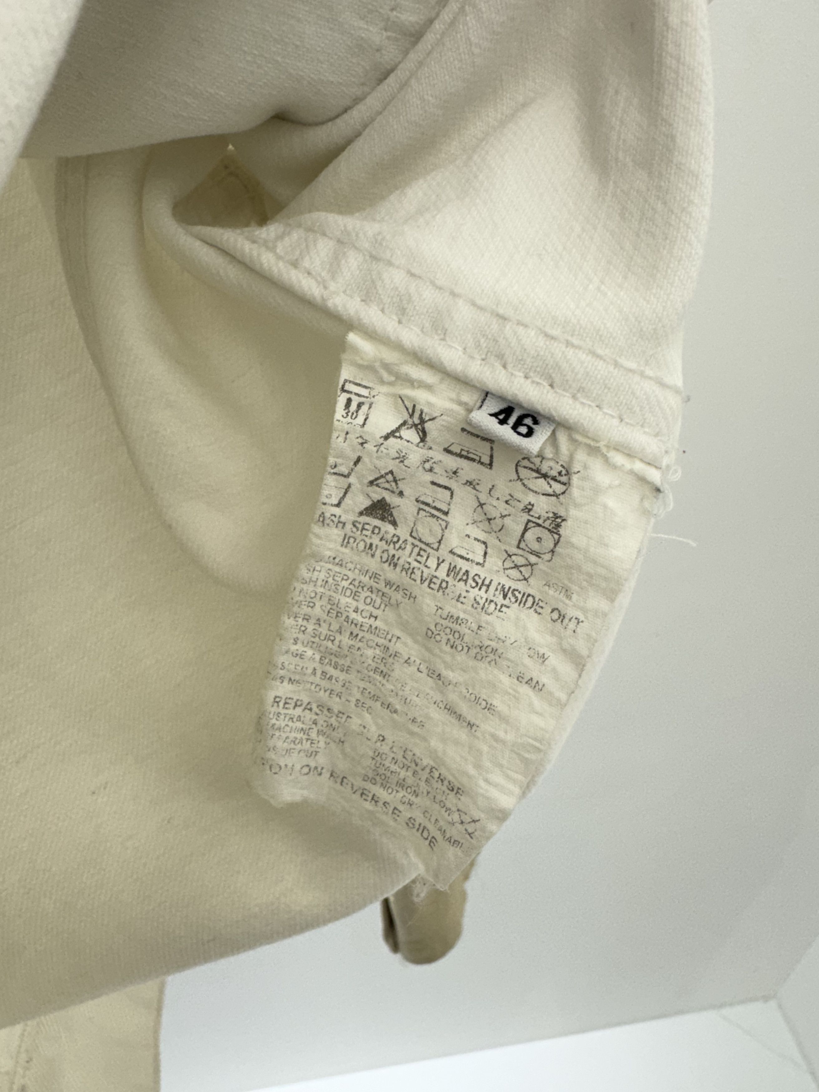 Helmut Lang 2003ss leather sleeve trucker jacket