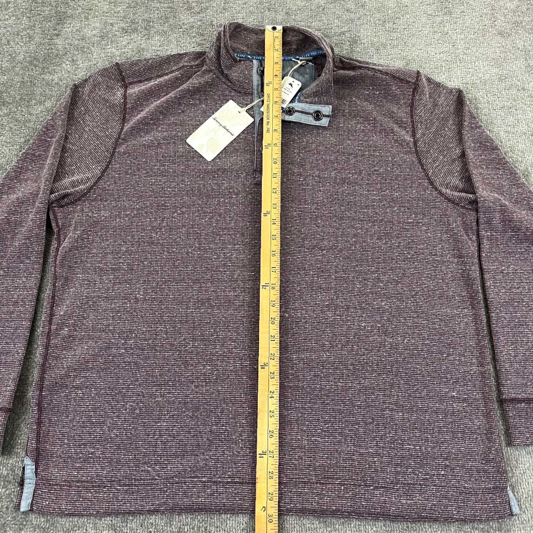 Tommy Bahama TOMMY BAHAMA Pullover Men Extra Large Salt Point Snap Mock Sweater Rum Berry NEW Size US XL / EU 56 / 4 - 4 Thumbnail