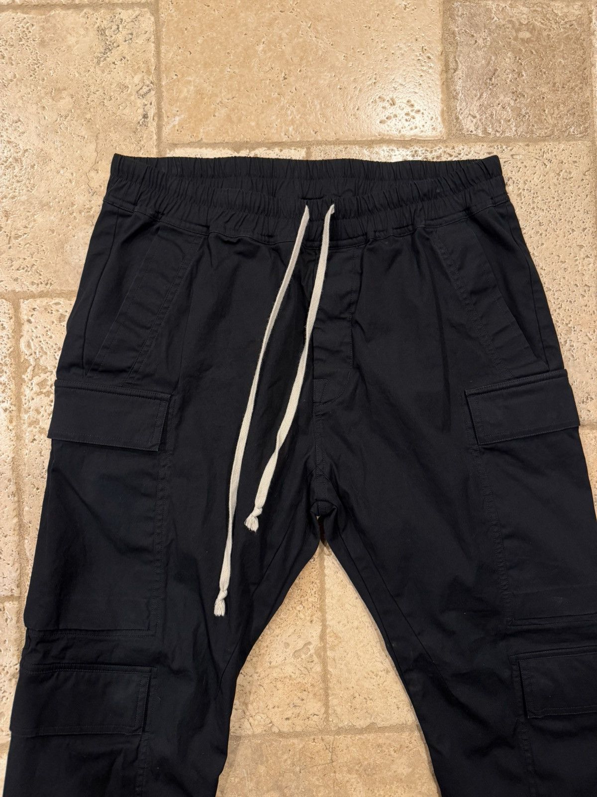 Rick Owens Rick Owens SS25 Mastodon Megacargo Black Poplin Trousers Size US 36 / EU 52 - 3 Thumbnail