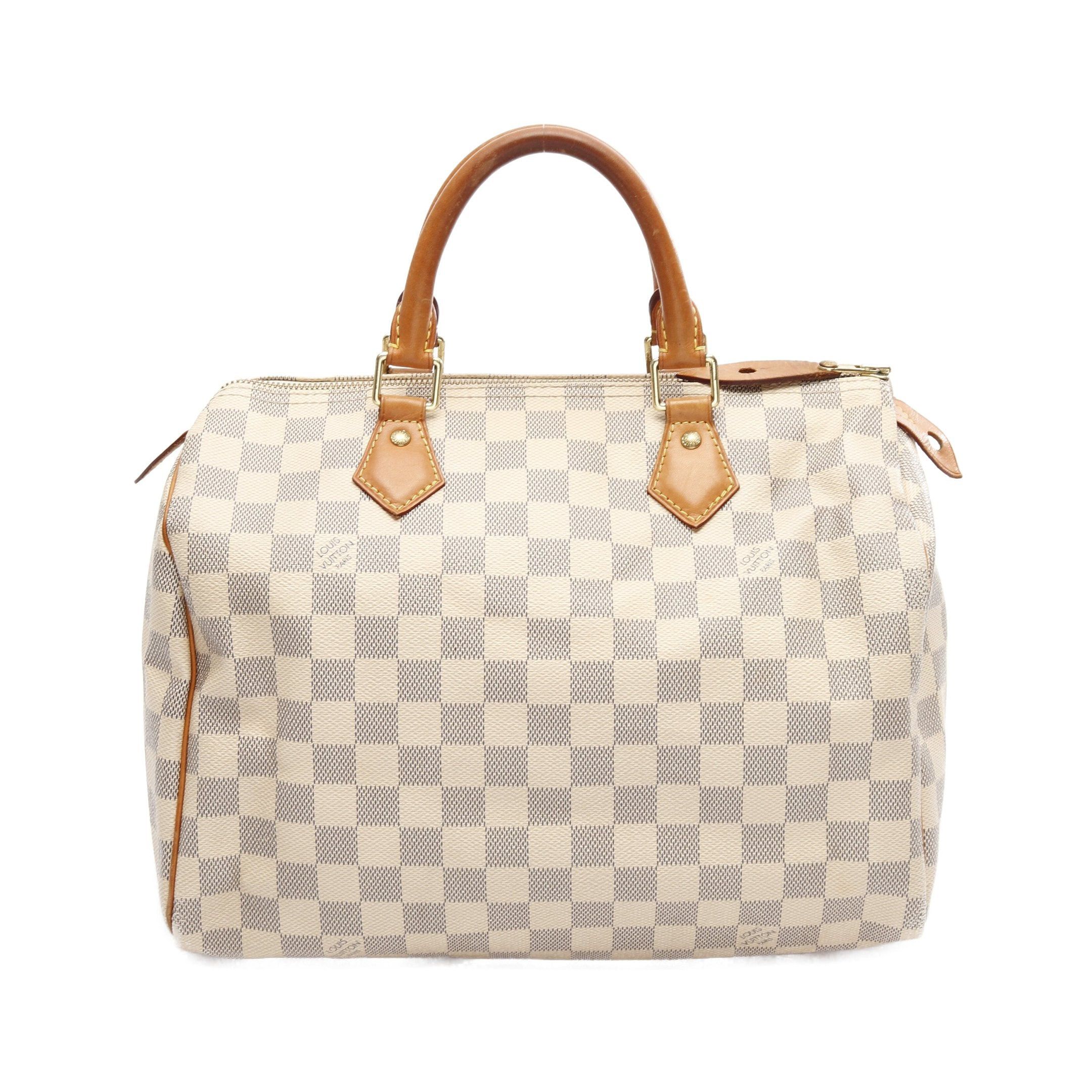 Louis Vuitton Louis Vuitton Speedy 30 Damier Azur Handbag Leather White Size ONE SIZE - 1 Thumbnail