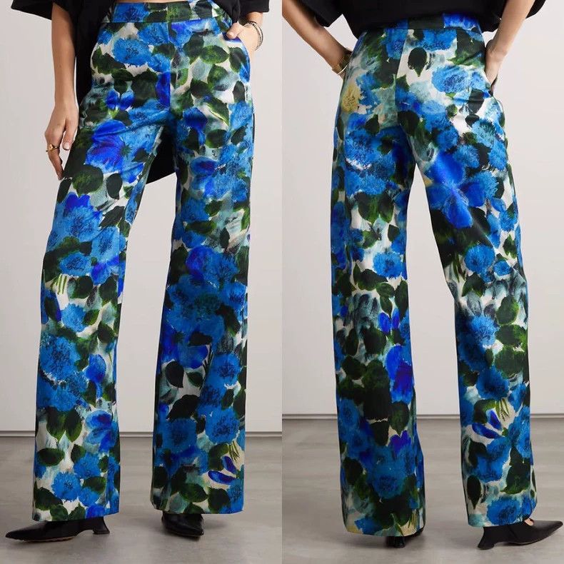 Dries Van Noten dries van noten Floral wide-leg pants Size US 34 / EU 50 - 3 Thumbnail