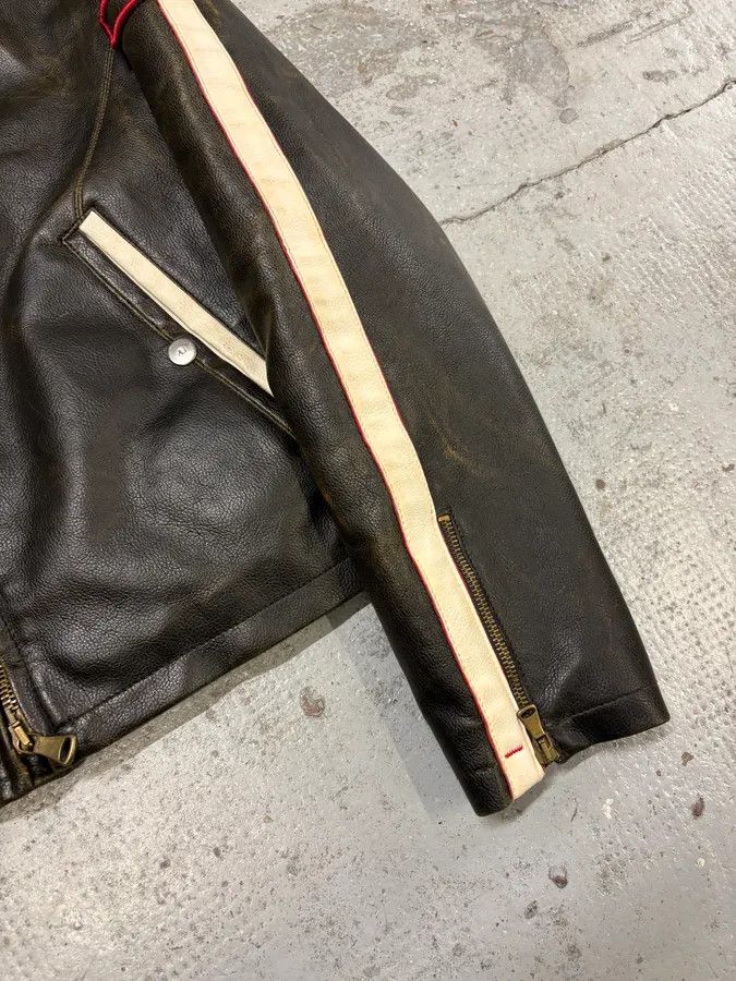 Armani 2000s Armani AJ Classic Biker Brown Leather Jacket Size US M / EU 48-50 / 2 - 8 Thumbnail