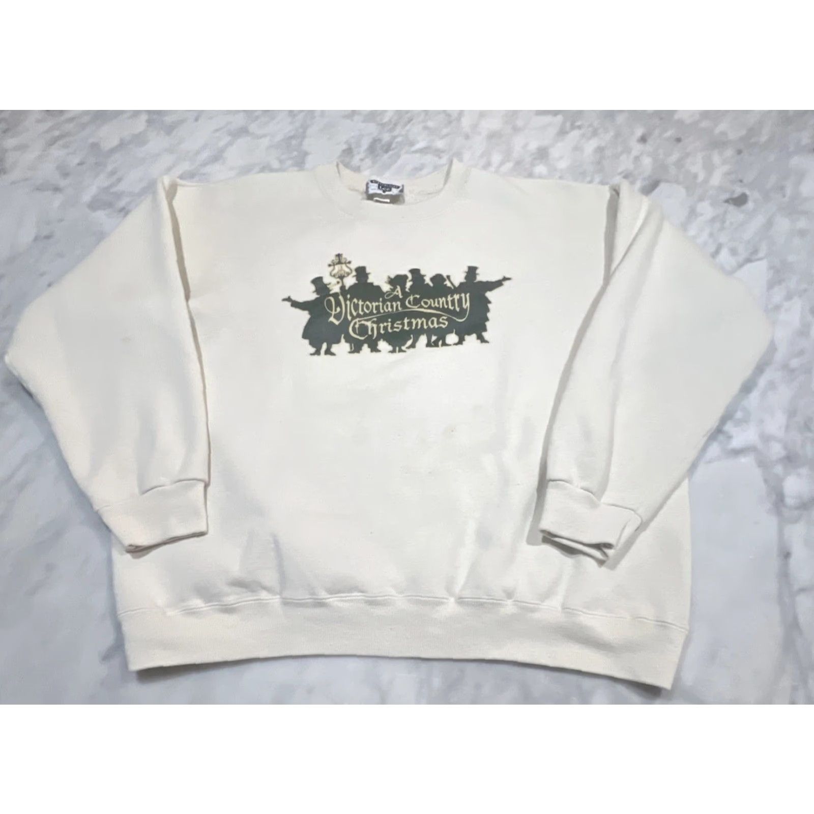 Lee VINTAGE Lee Christmas Sweatshirt Men XL Heavyweight Cotton Blend Beige Winter Graphic Pullover Size US XL / EU 56 / 4 - 3 Thumbnail