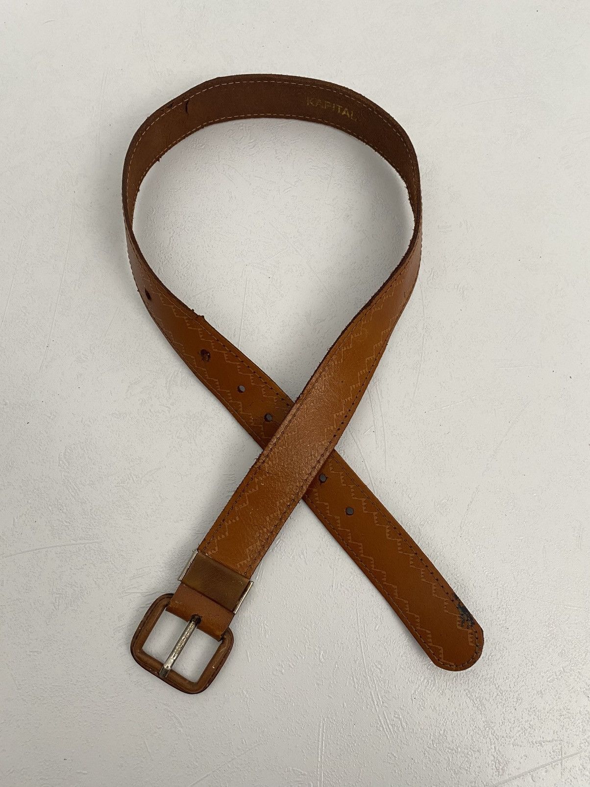 Vintage Kapital leather belt (Solid brass)